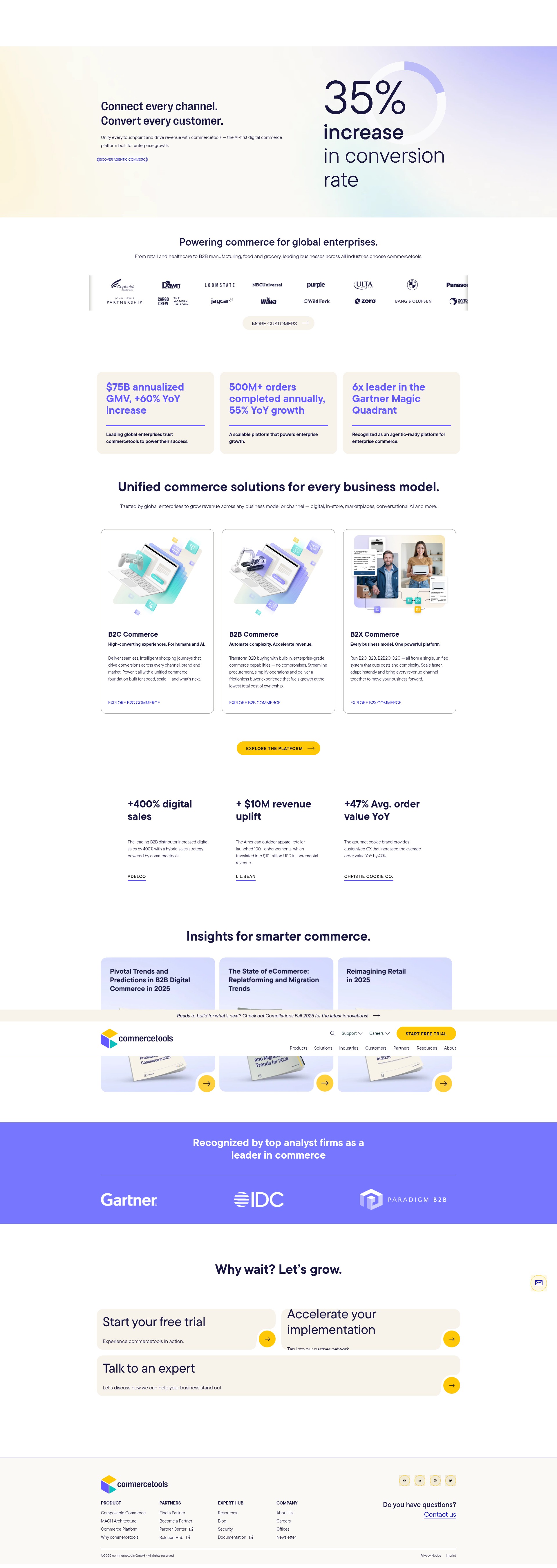 Screenshot of commercetools.com