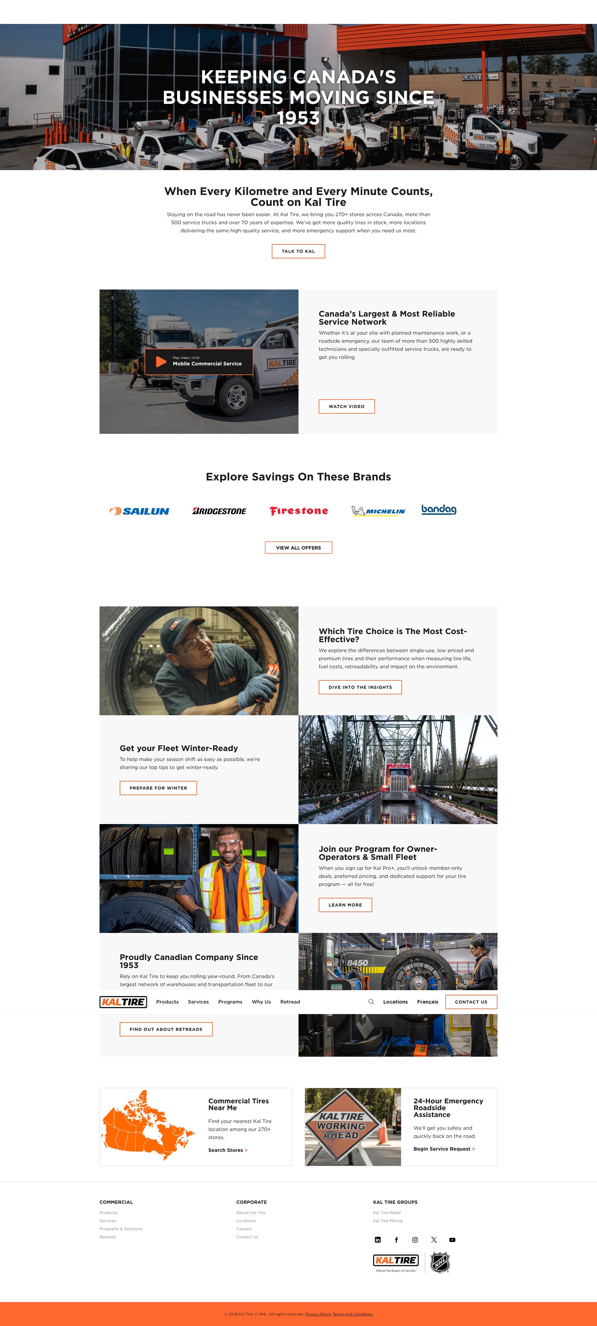 Screenshot of commercial.kaltire.com