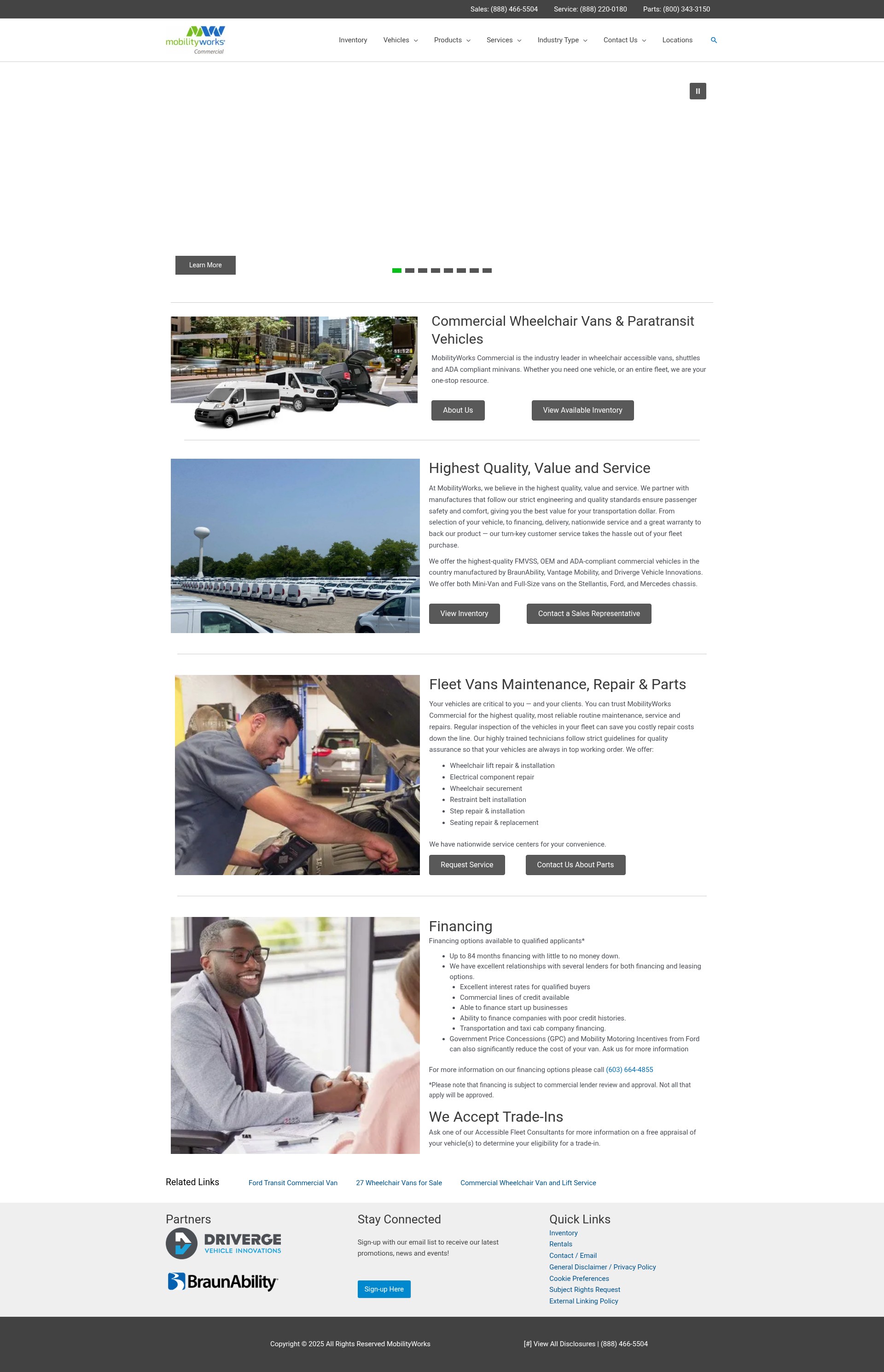Screenshot of commercial.mobilityworks.com