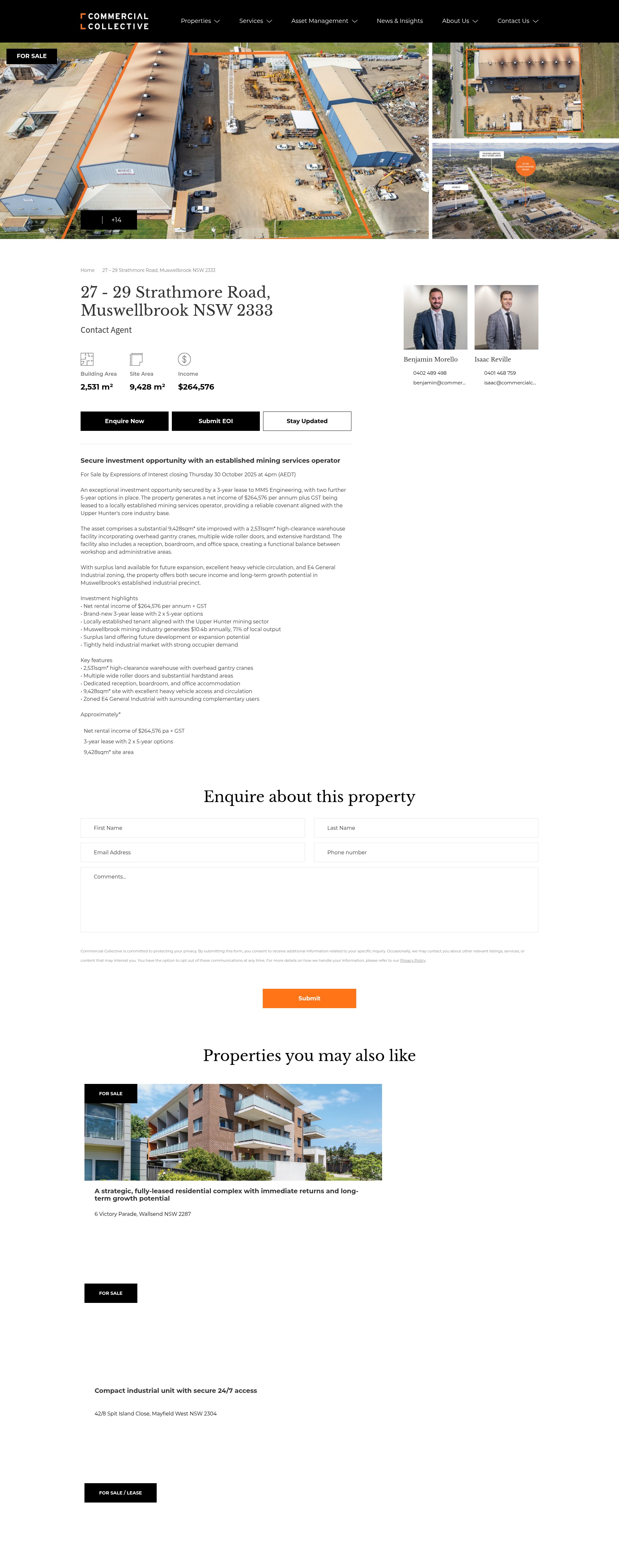 Screenshot of commercialcollective.com.au