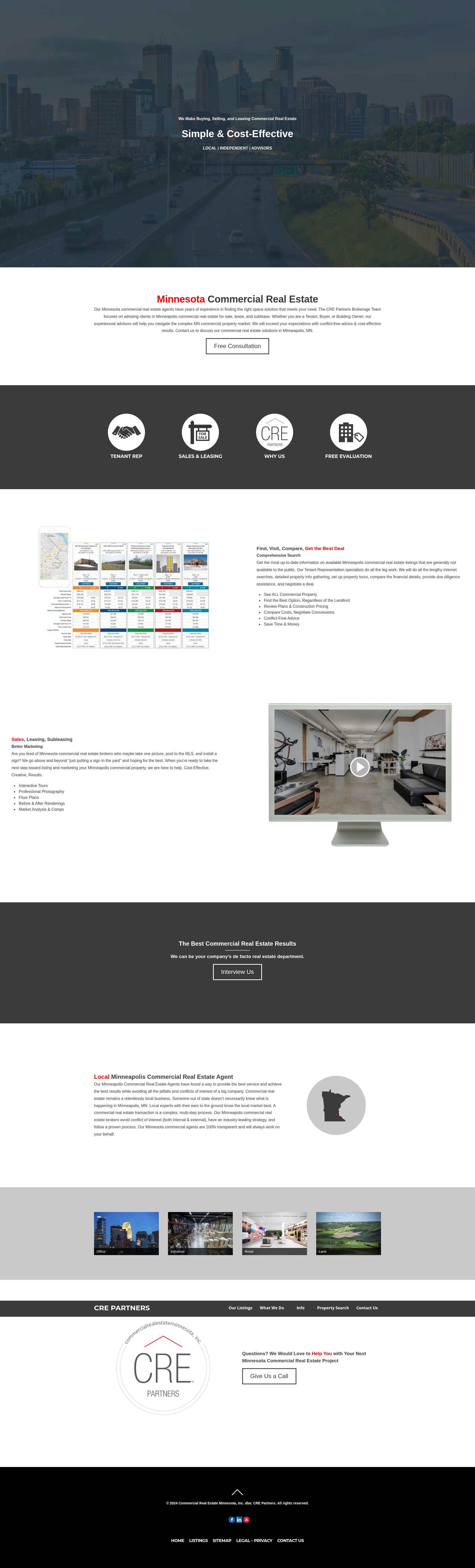 Screenshot of commercialrealestateminnesota.com
