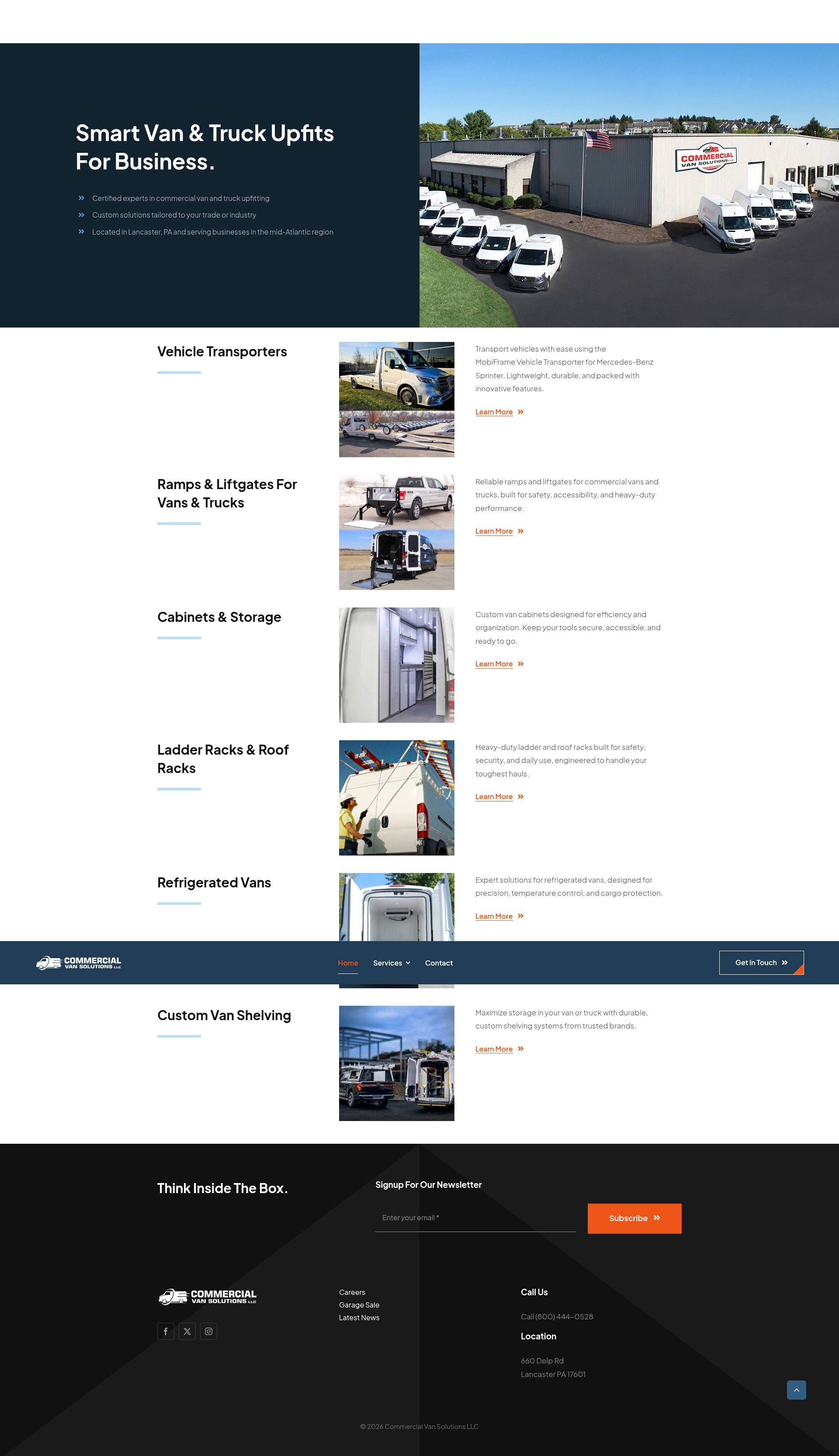Screenshot of commercialvansolutions.com
