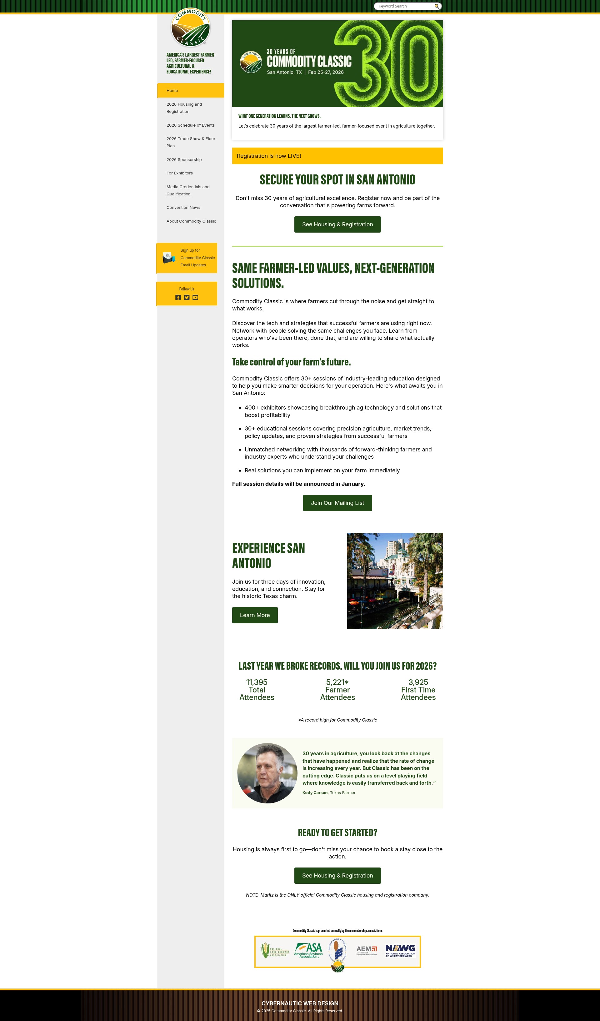 Screenshot of commodityclassic.com