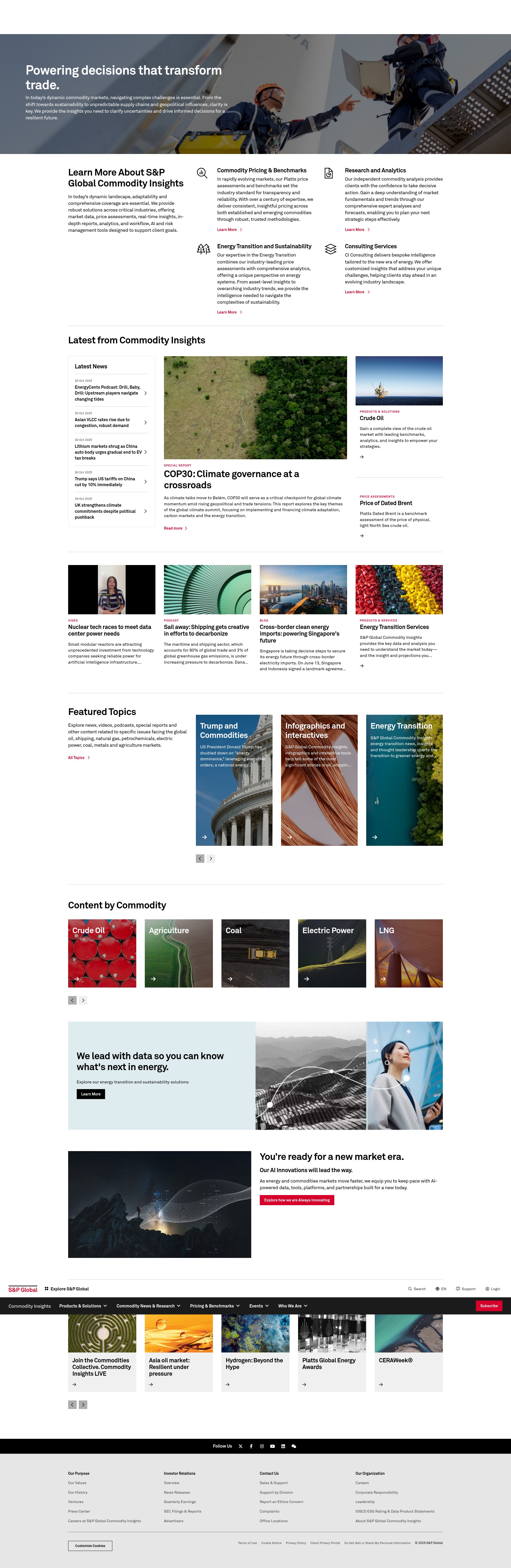 Screenshot of commodityinsights.spglobal.com