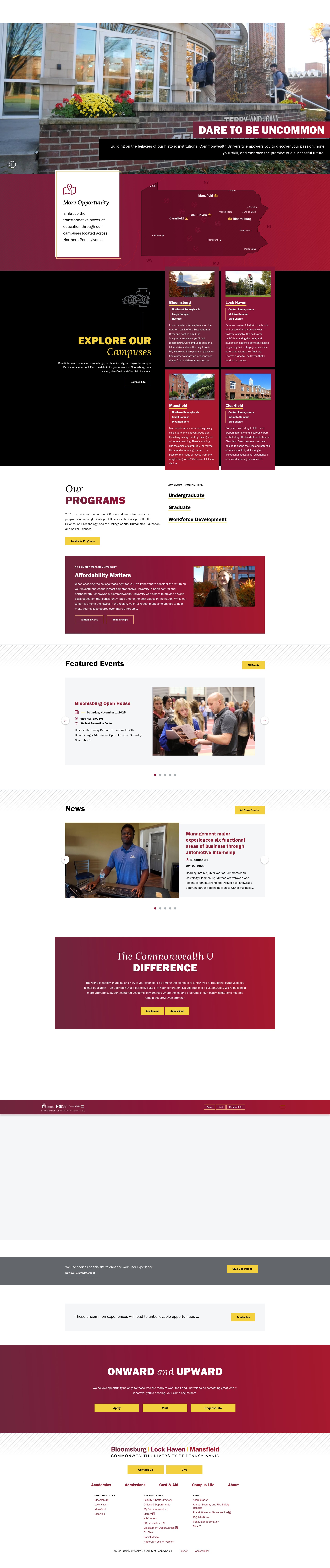 Screenshot of commonwealthu.edu