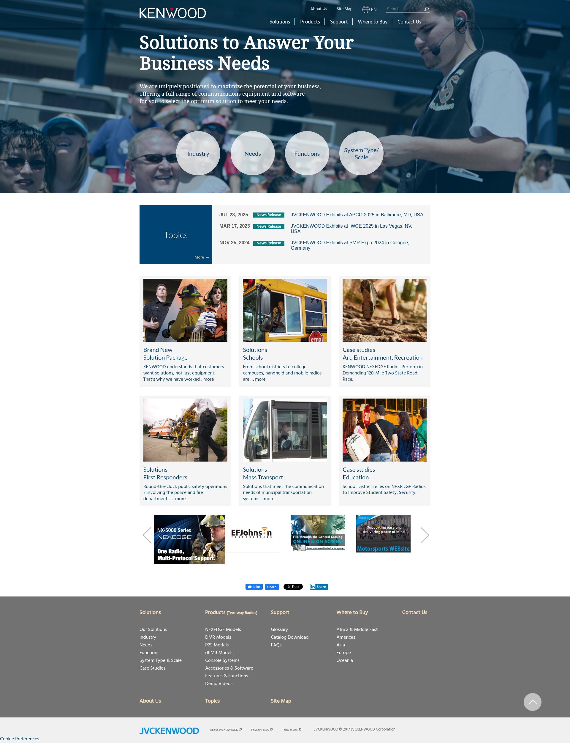 Screenshot of comms.kenwood.com