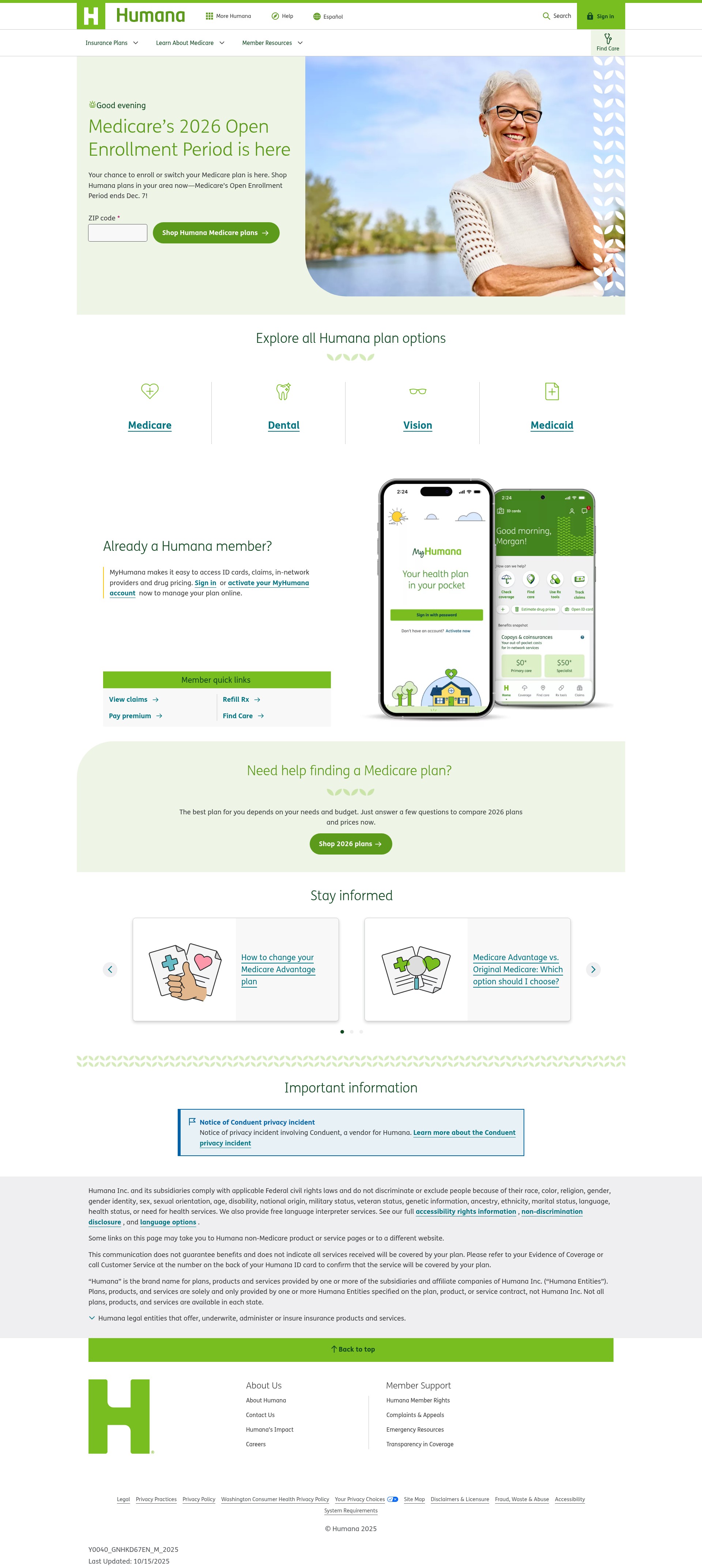 Screenshot of communication.humana.com