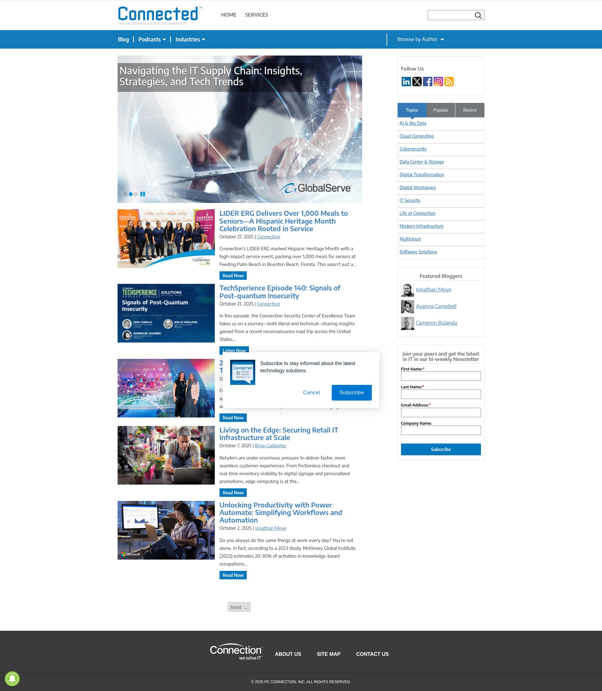 Screenshot of community.connection.com