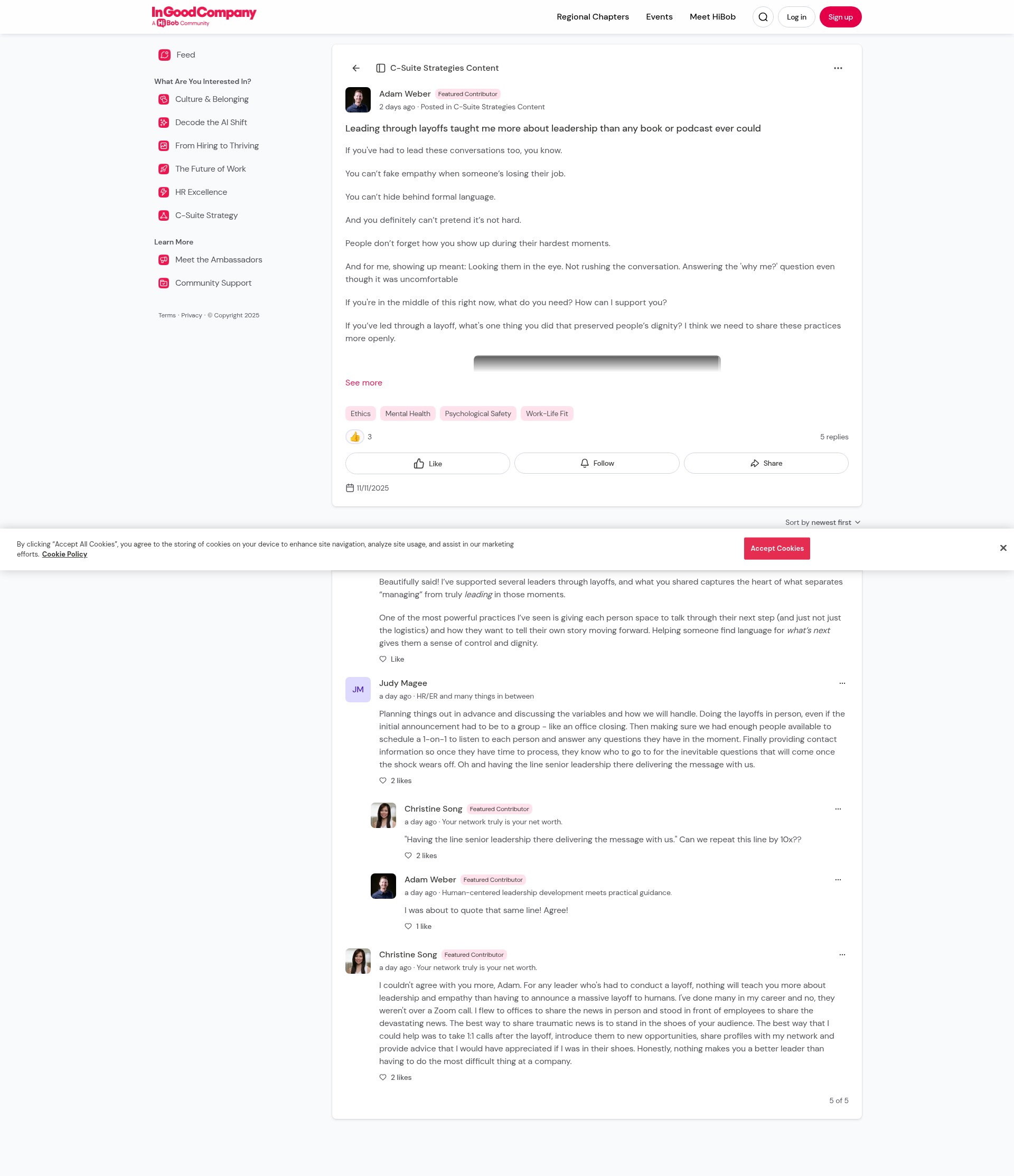 Screenshot of community.hibob.com