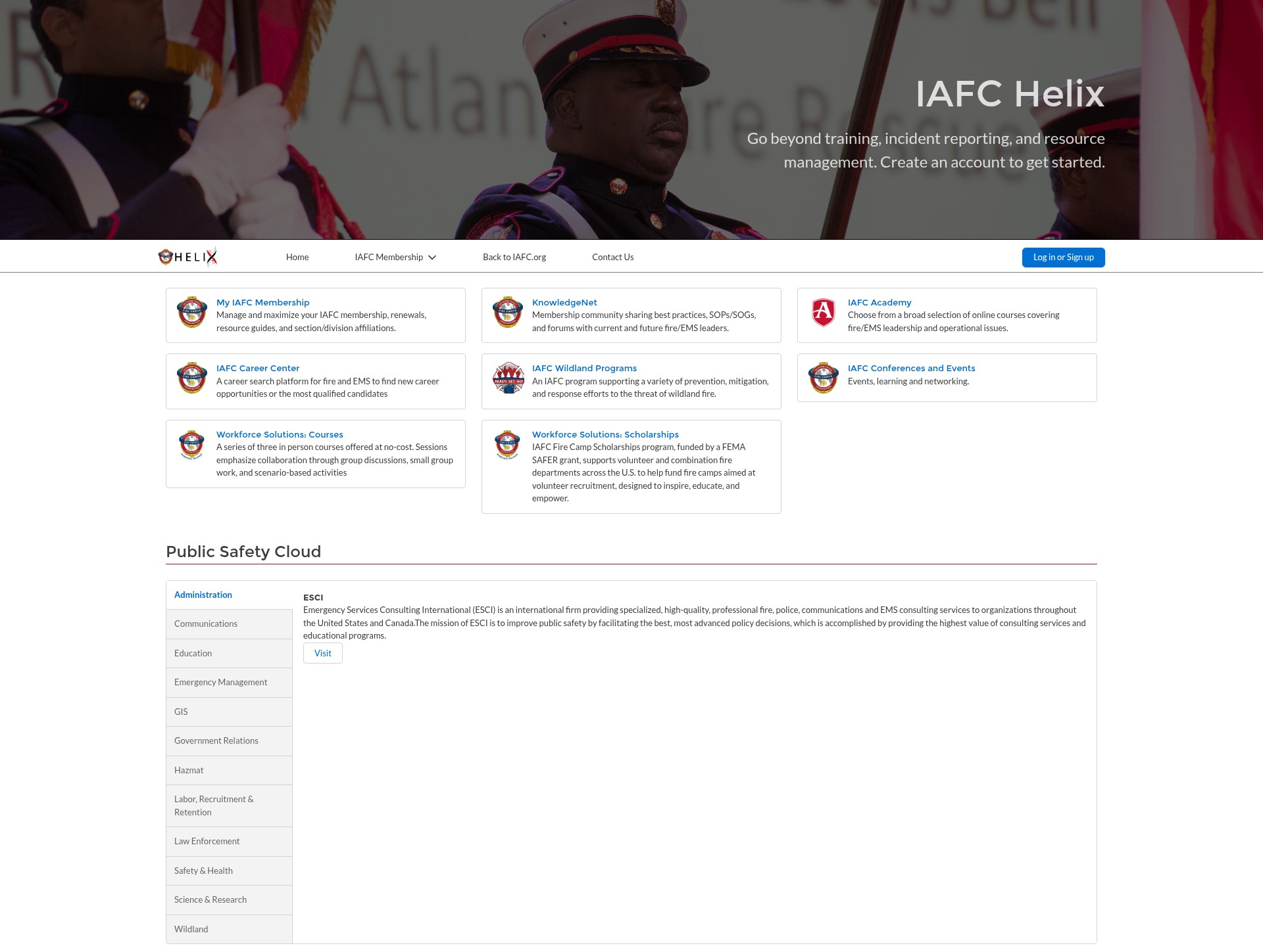 Screenshot of community.iafc.org