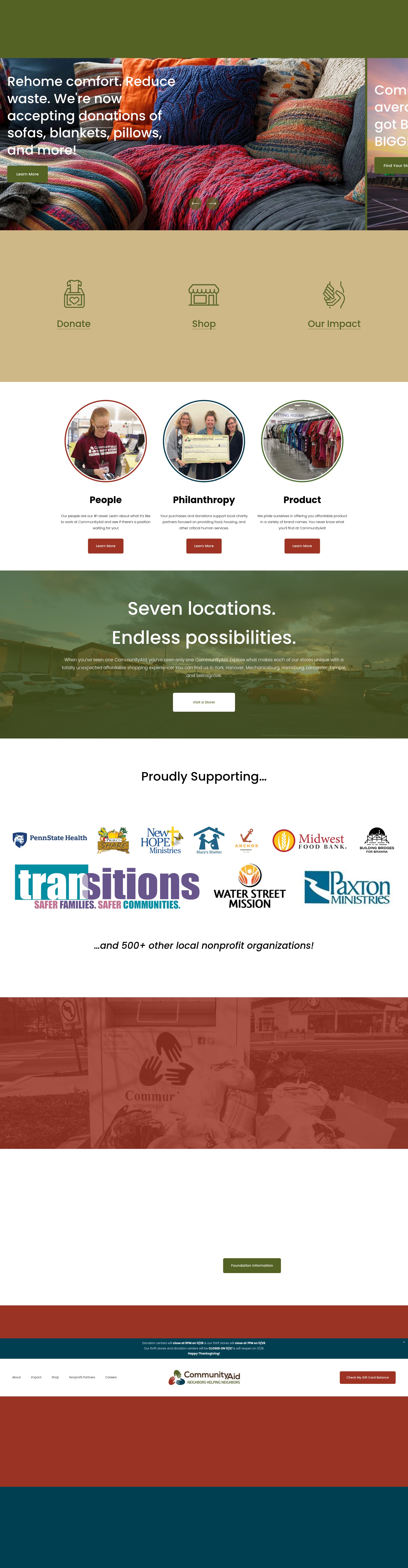 Screenshot of communityaid.org