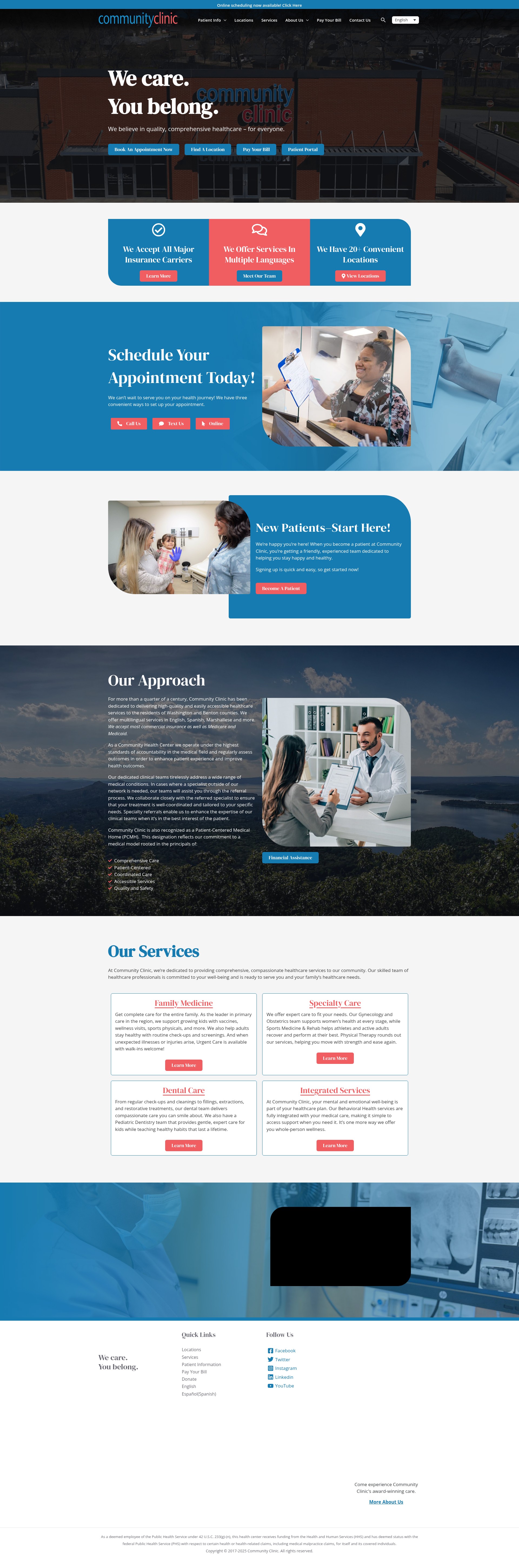 Screenshot of communityclinicnwa.org
