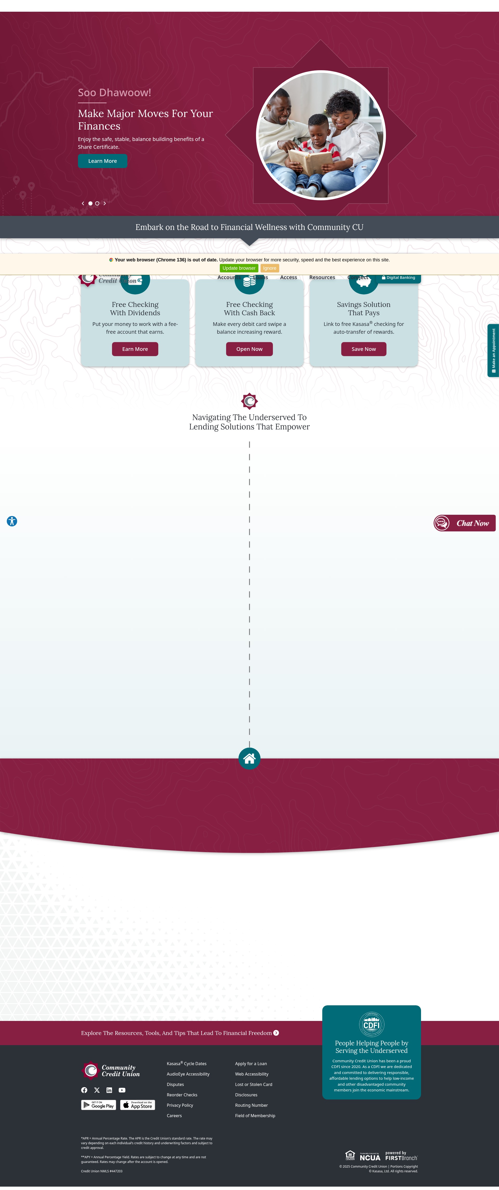 Screenshot of communitycreditunion.com