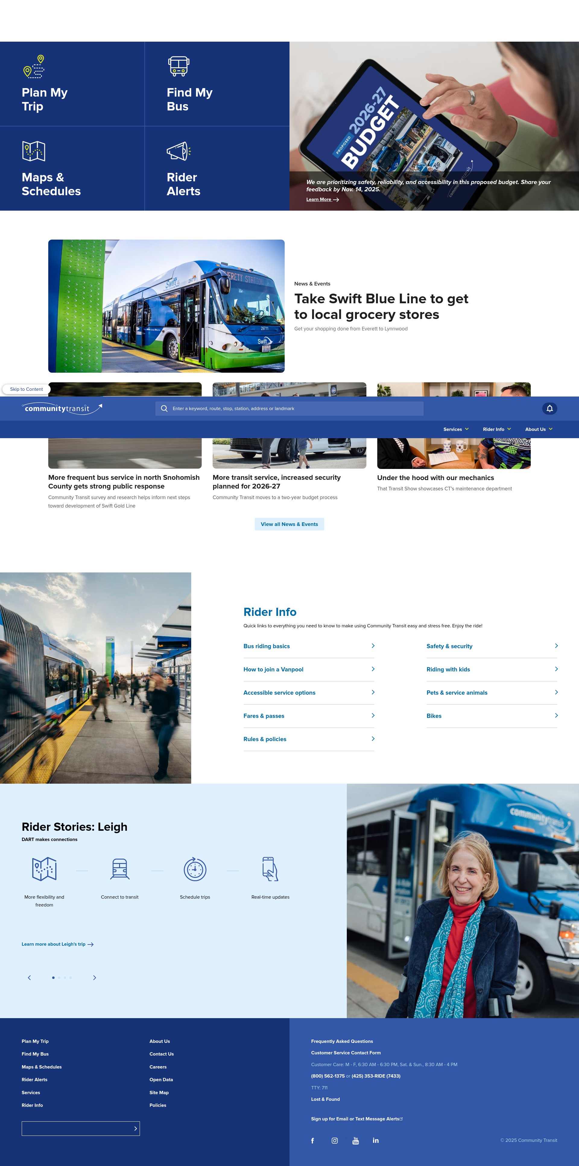 Screenshot of communitytransit.org