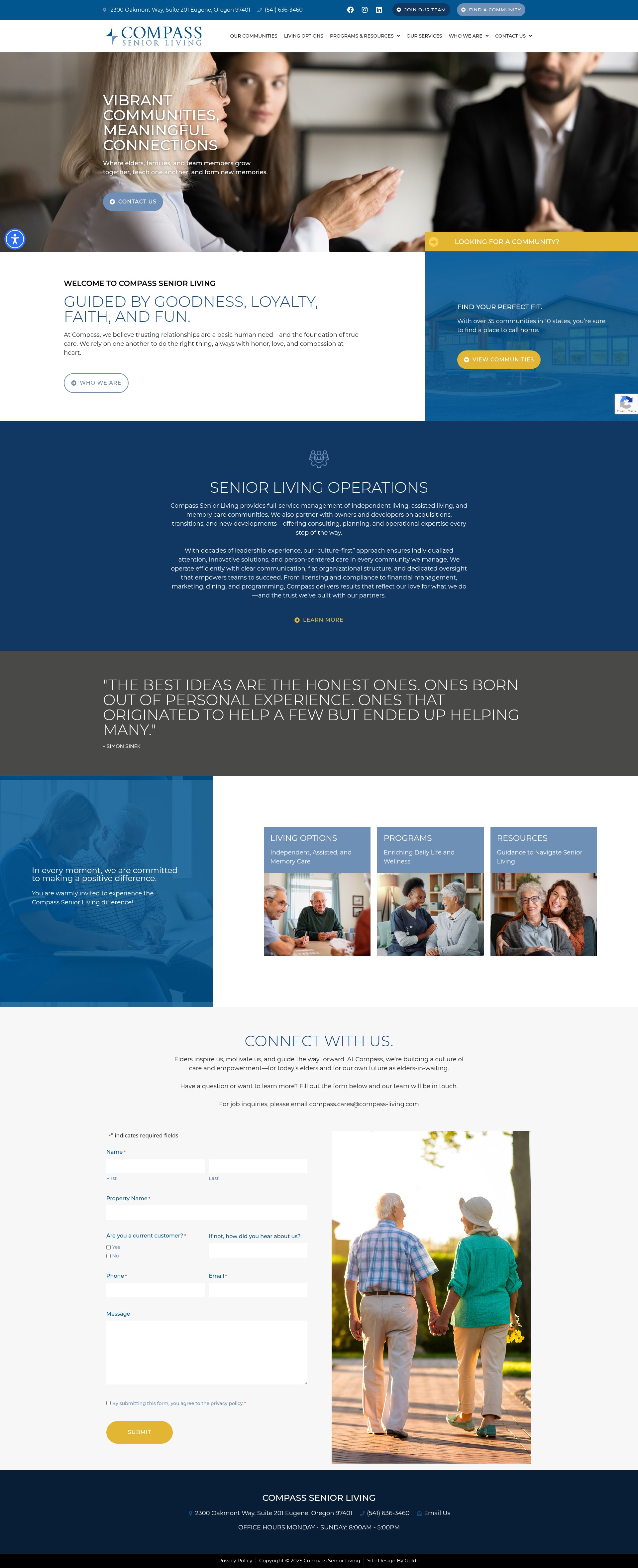 Screenshot of compass-living.com