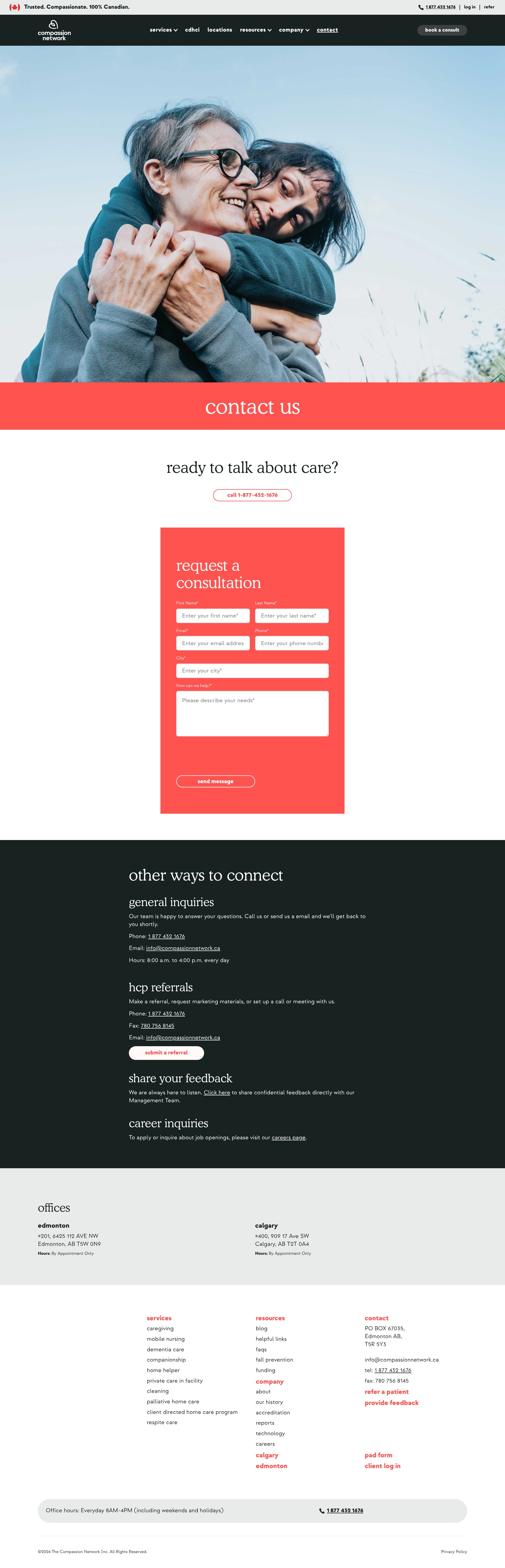 Screenshot of compassionnetwork.ca