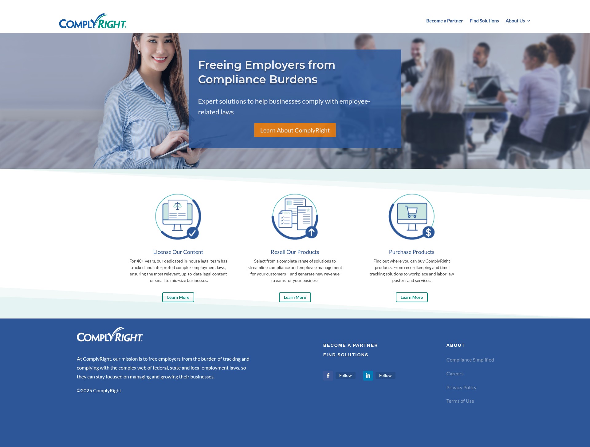 Screenshot of complyright.com