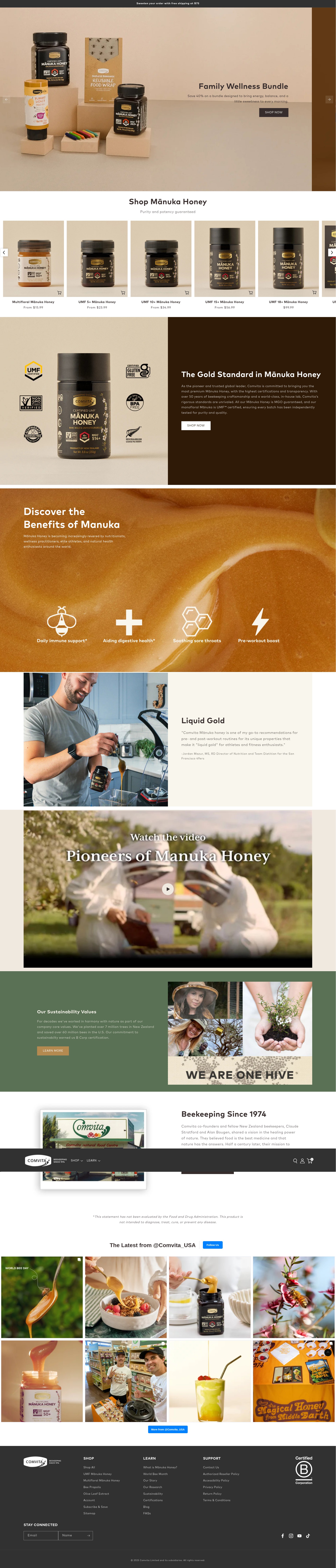 Screenshot of comvita.com