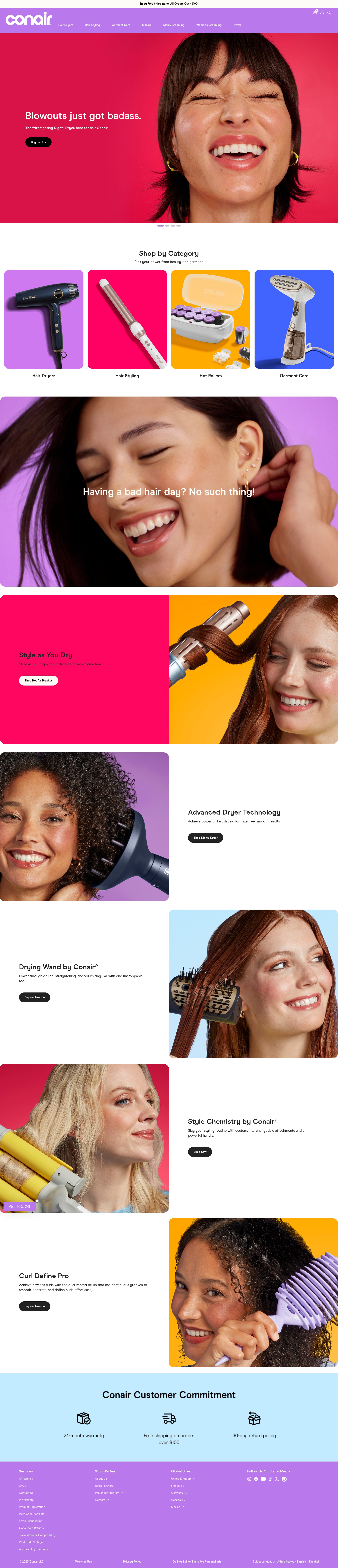 Screenshot of conair.com
