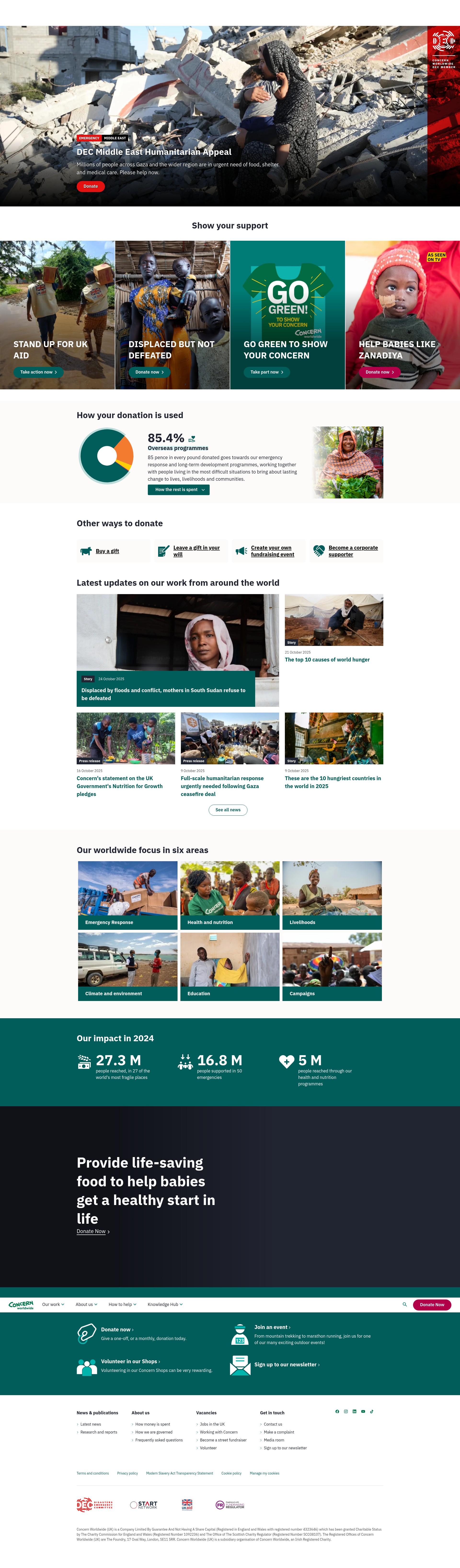 Screenshot of concern.org.uk