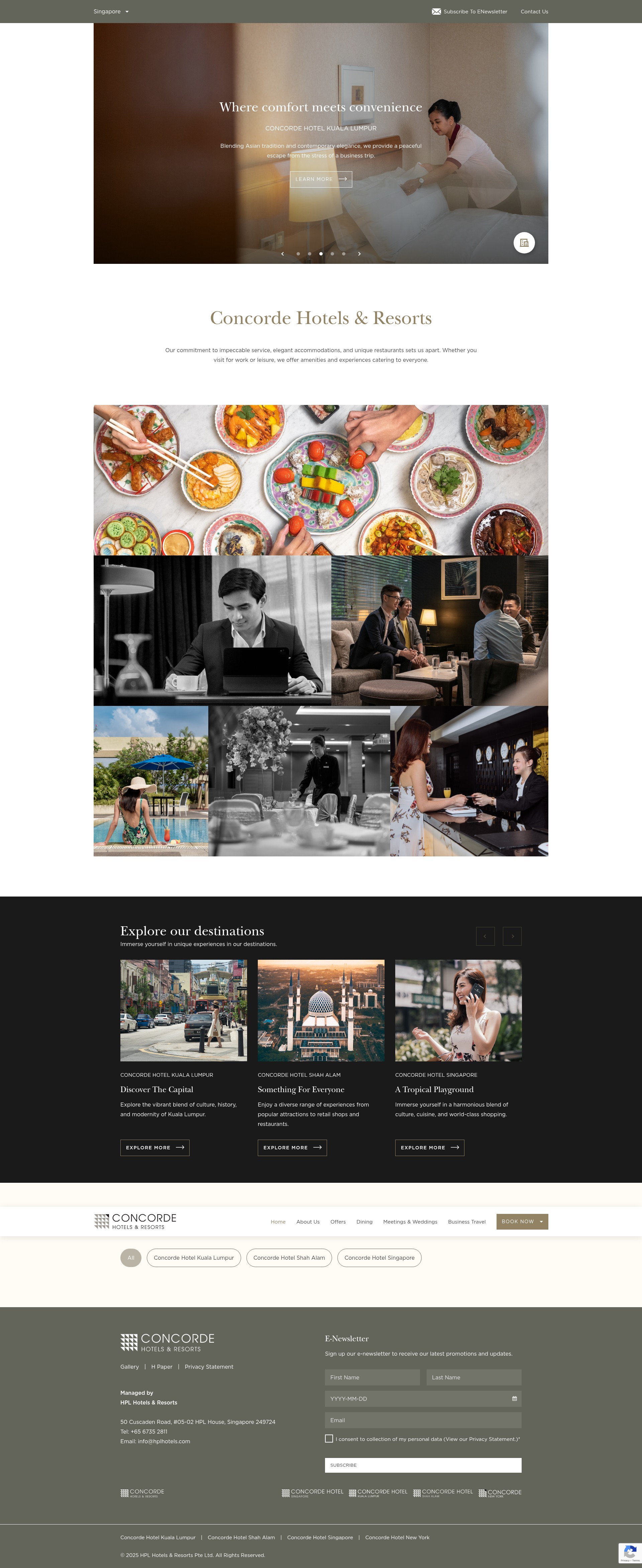 Screenshot of concordehotelsresorts.com