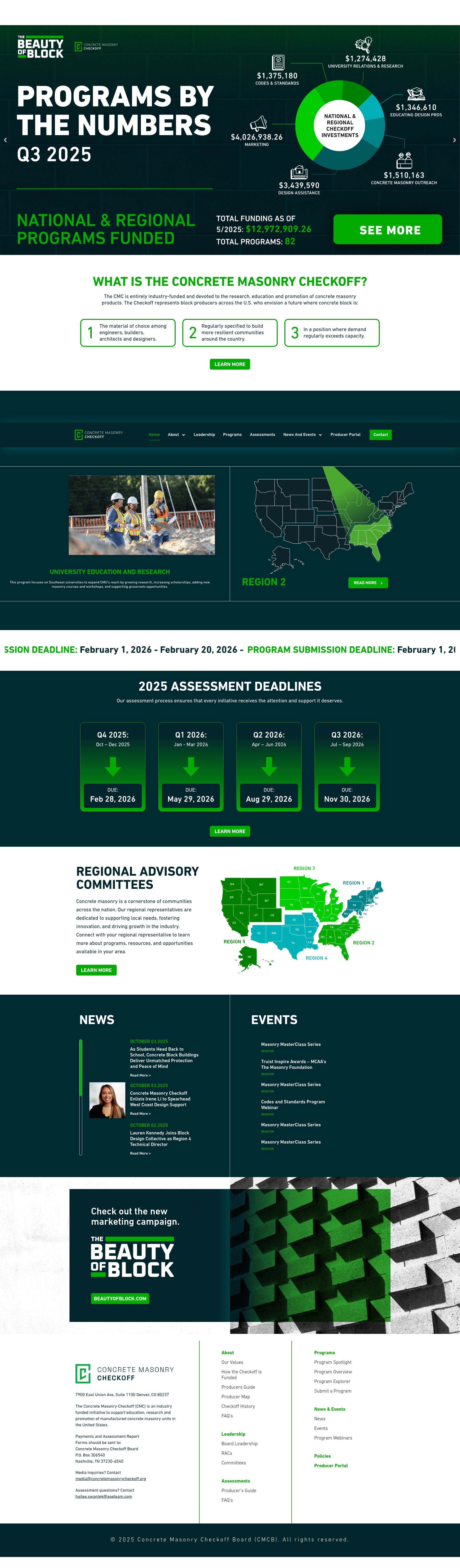 Screenshot of concretemasonrycheckoff.org