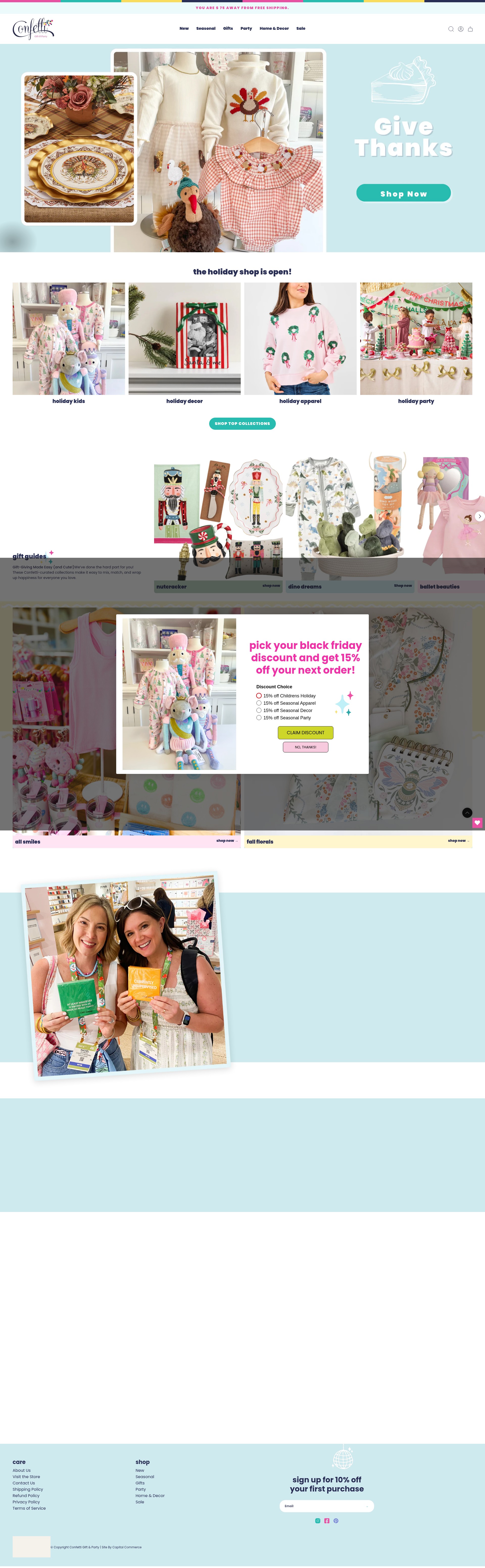 Screenshot of confettigiftandparty.com