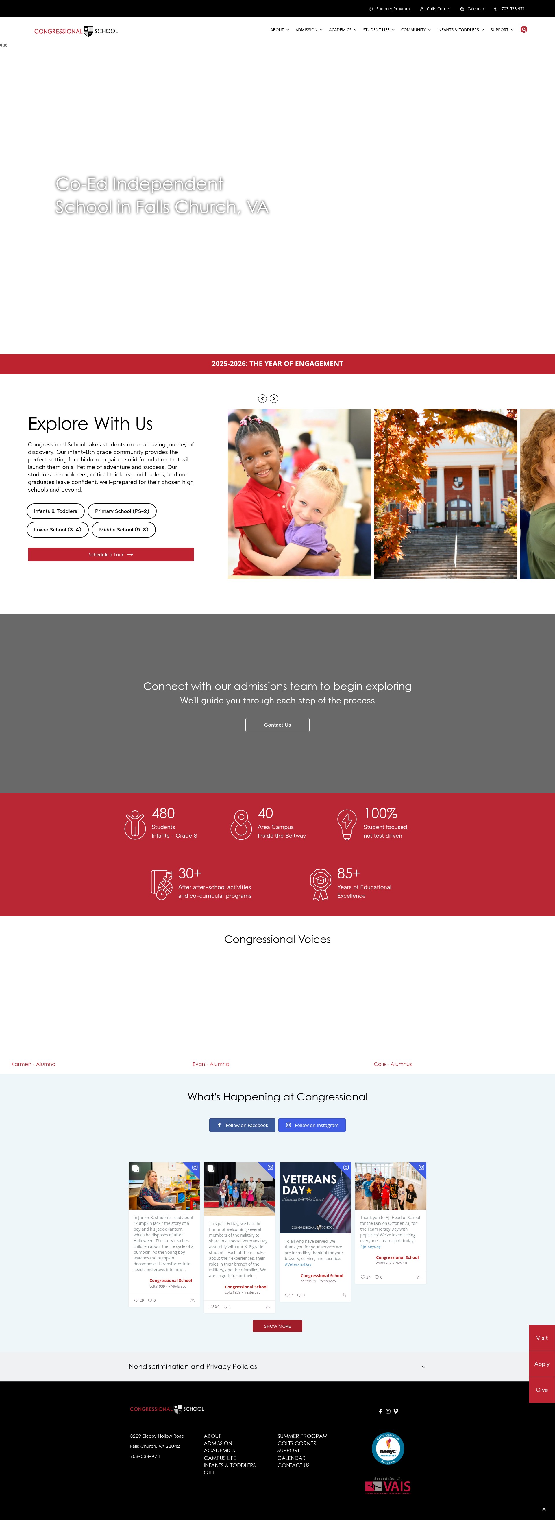Screenshot of congressionalschool.org