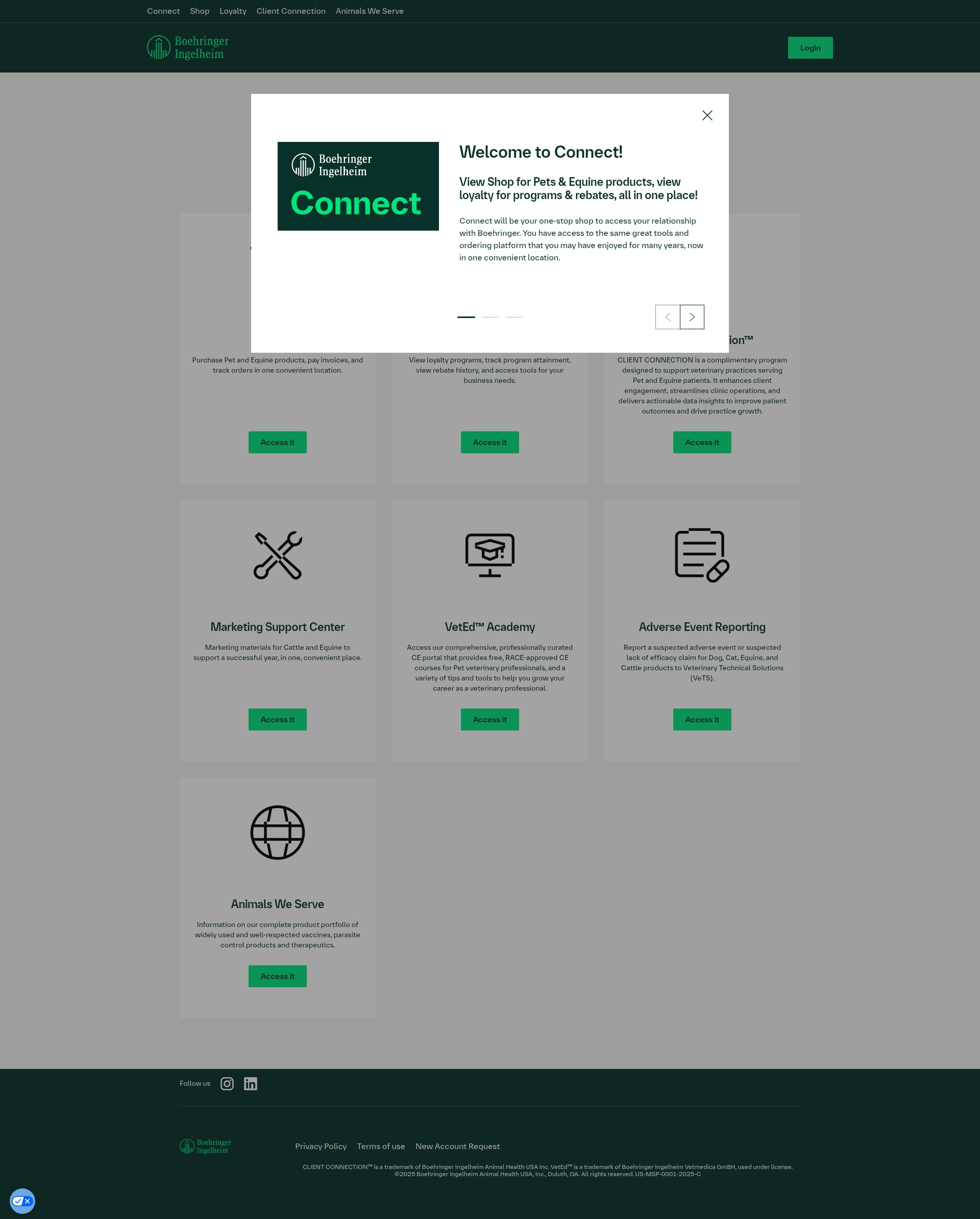 Screenshot of connect.boehringer-ingelheim.com