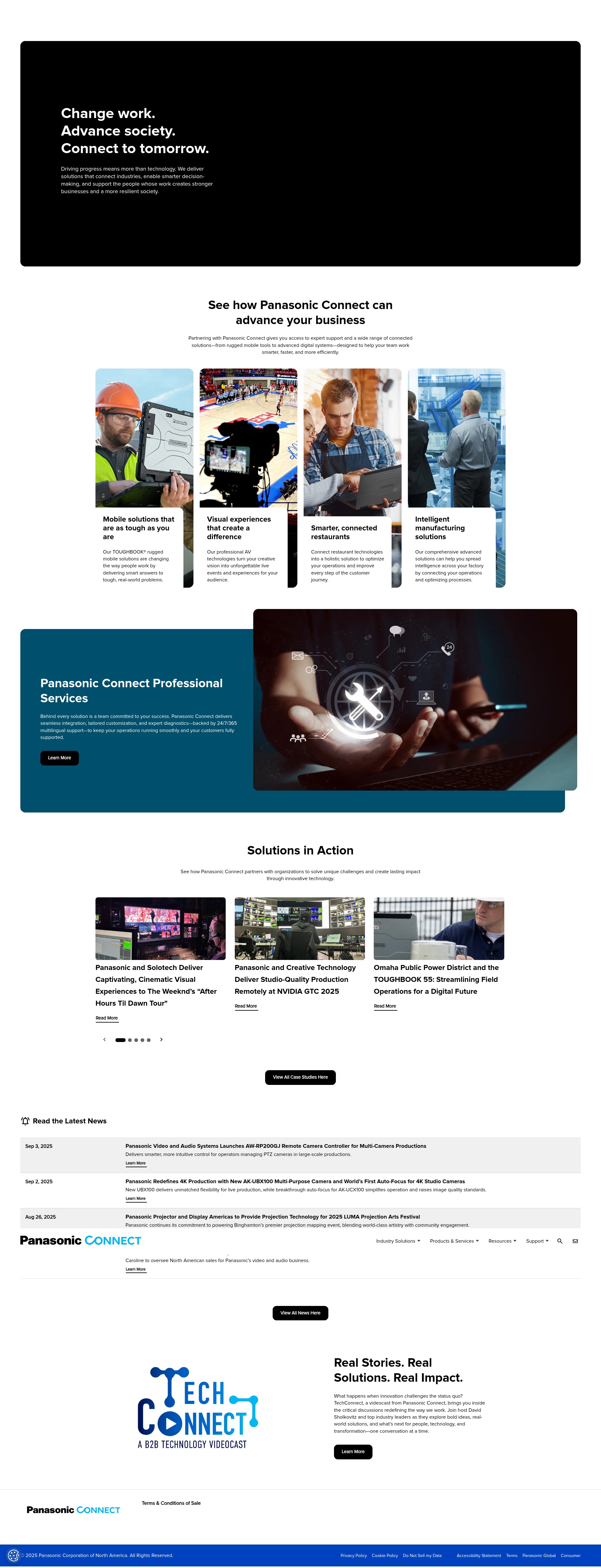 Screenshot of connect.na.panasonic.com