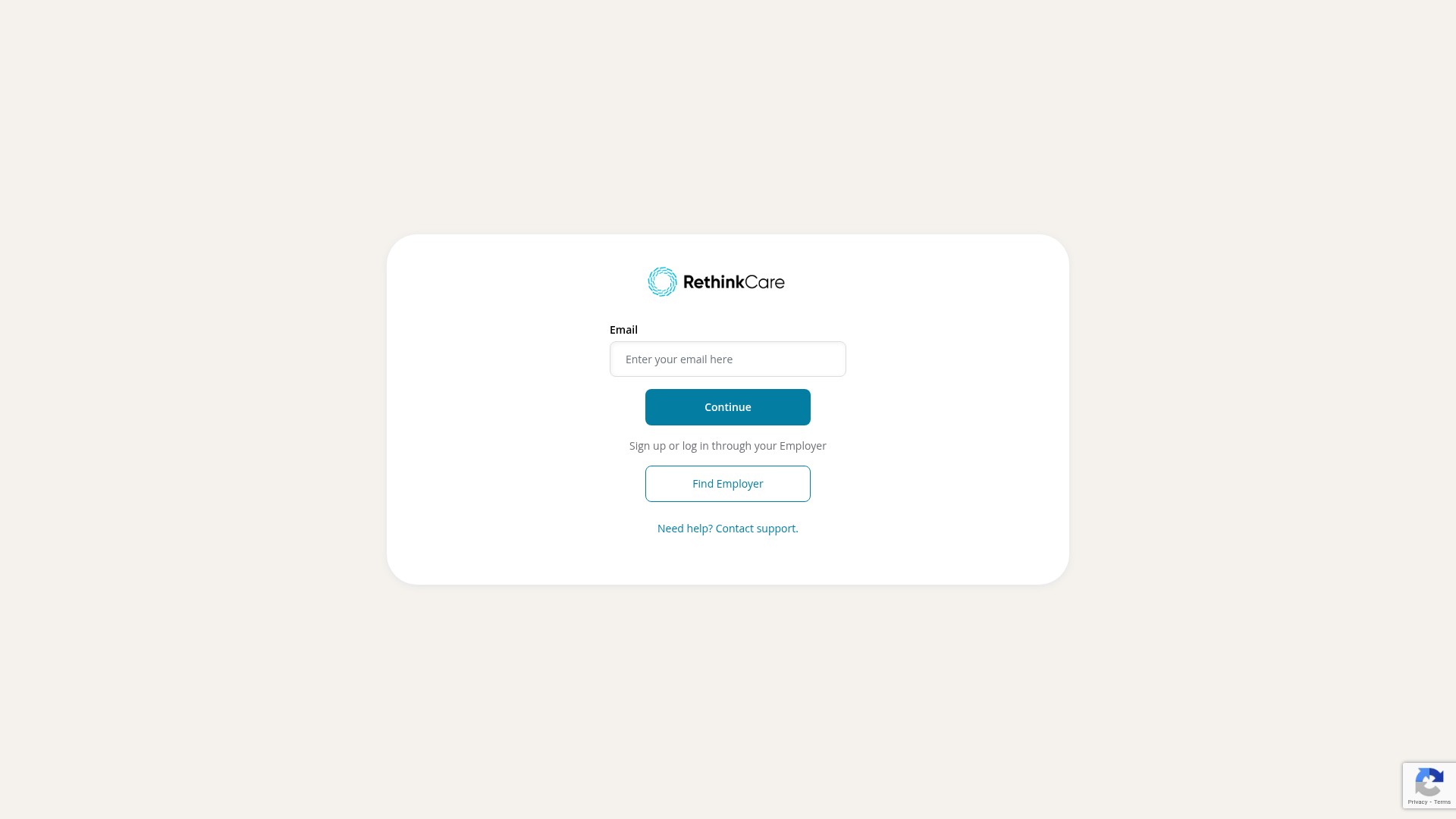Screenshot of connect.rethinkcare.com