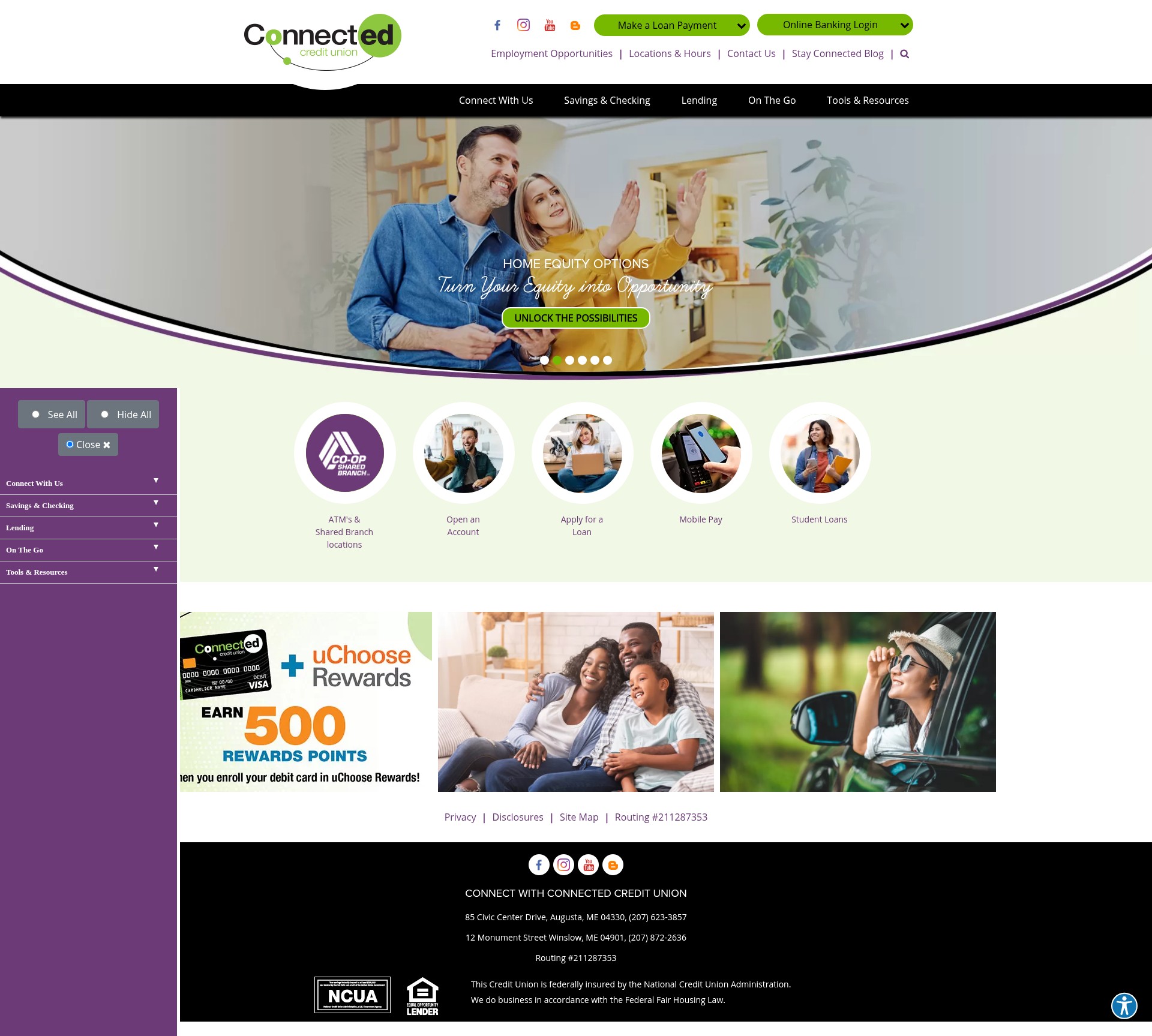 Screenshot of connectedcreditunion.org