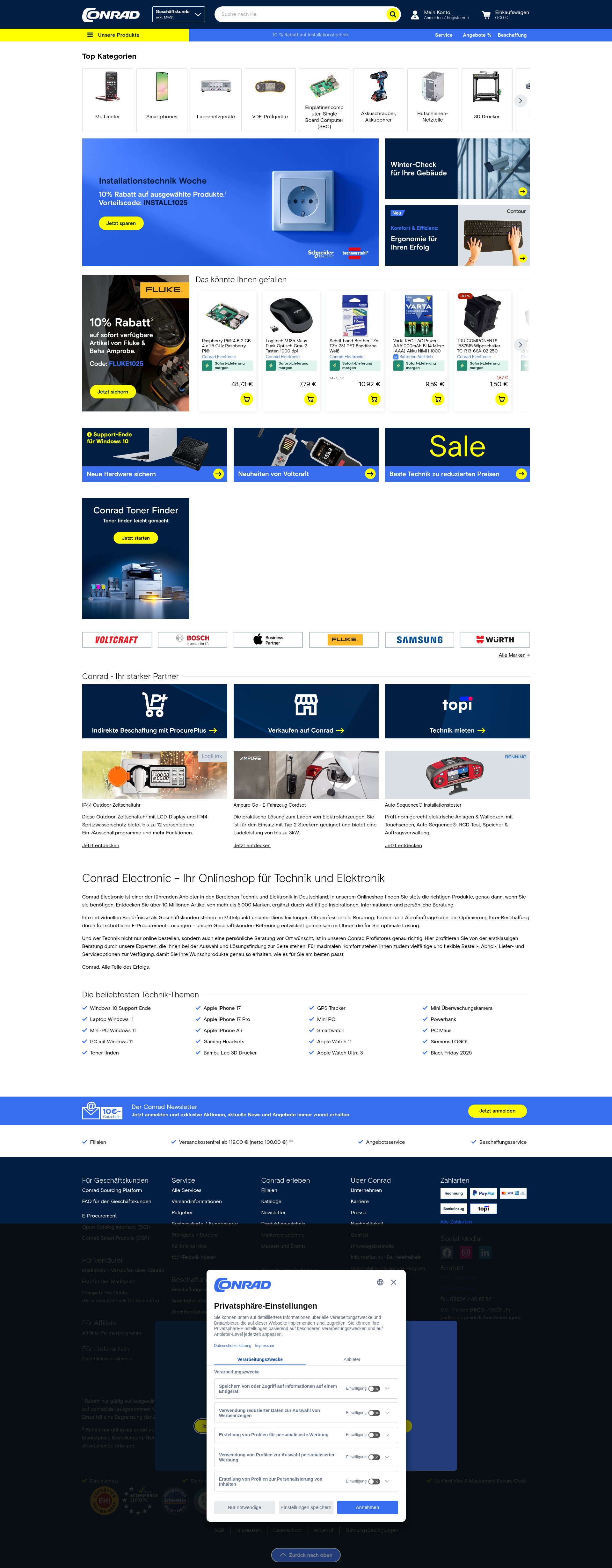 Screenshot of conrad.de