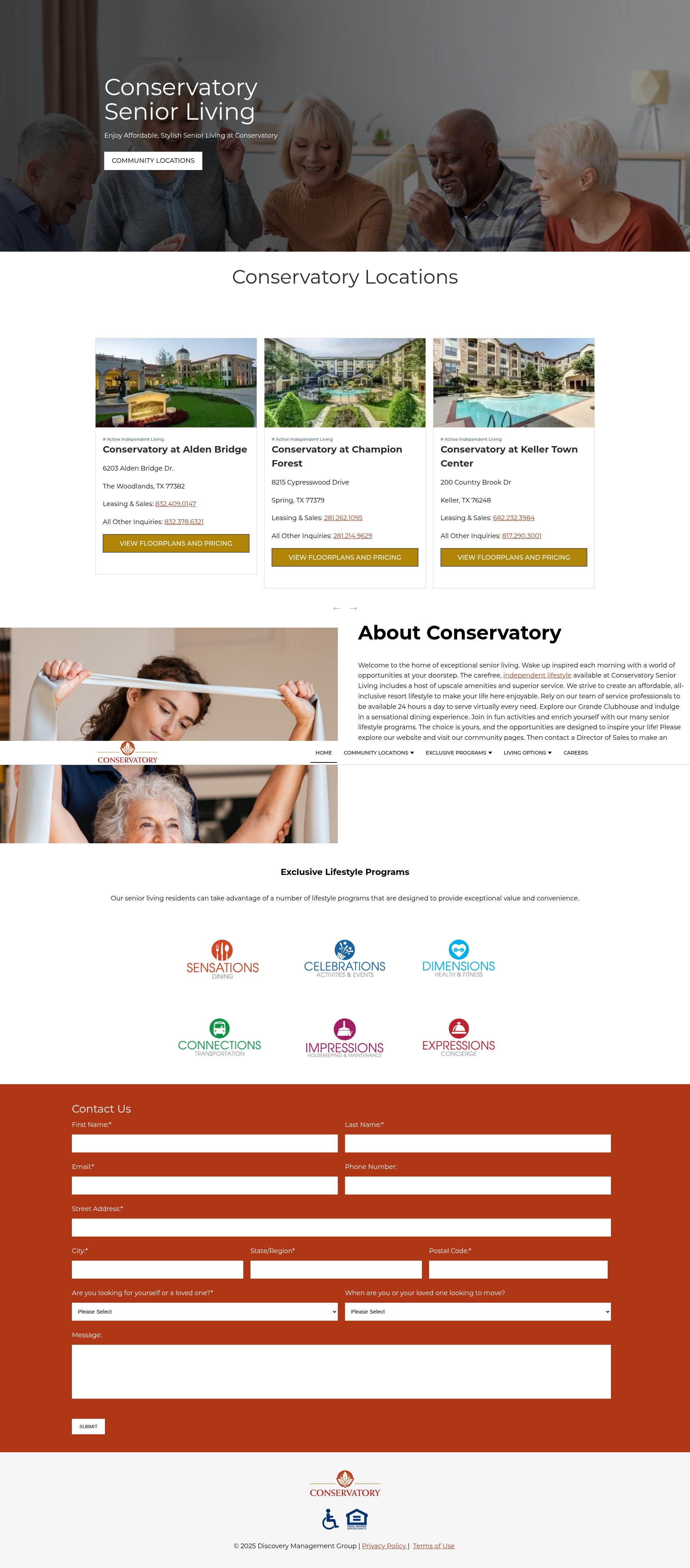 Screenshot of conservatoryseniorliving.com