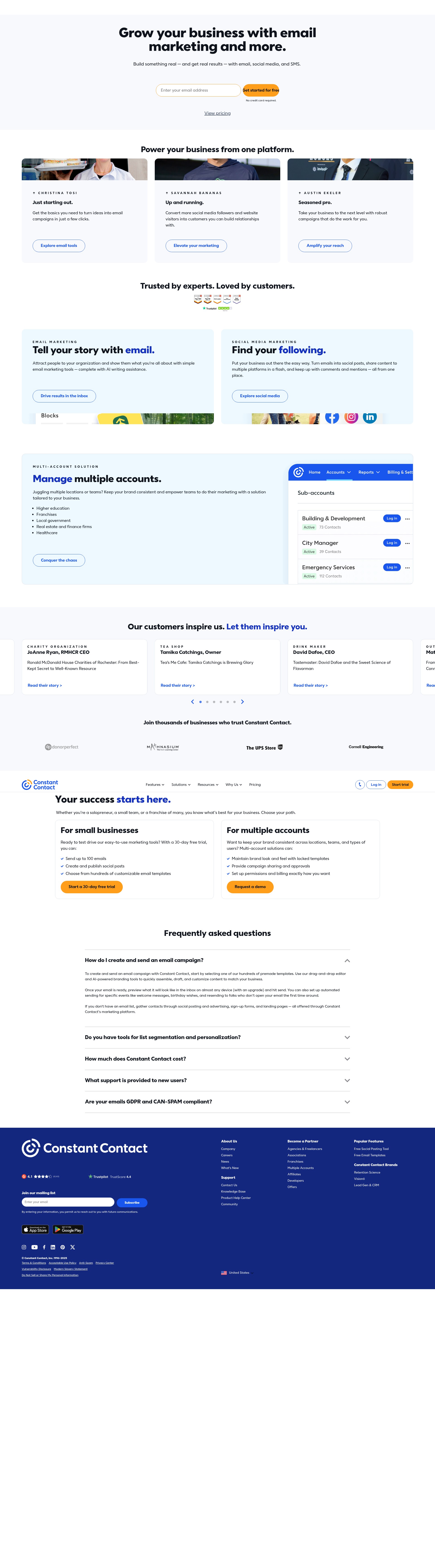 Screenshot of constantcontact.com