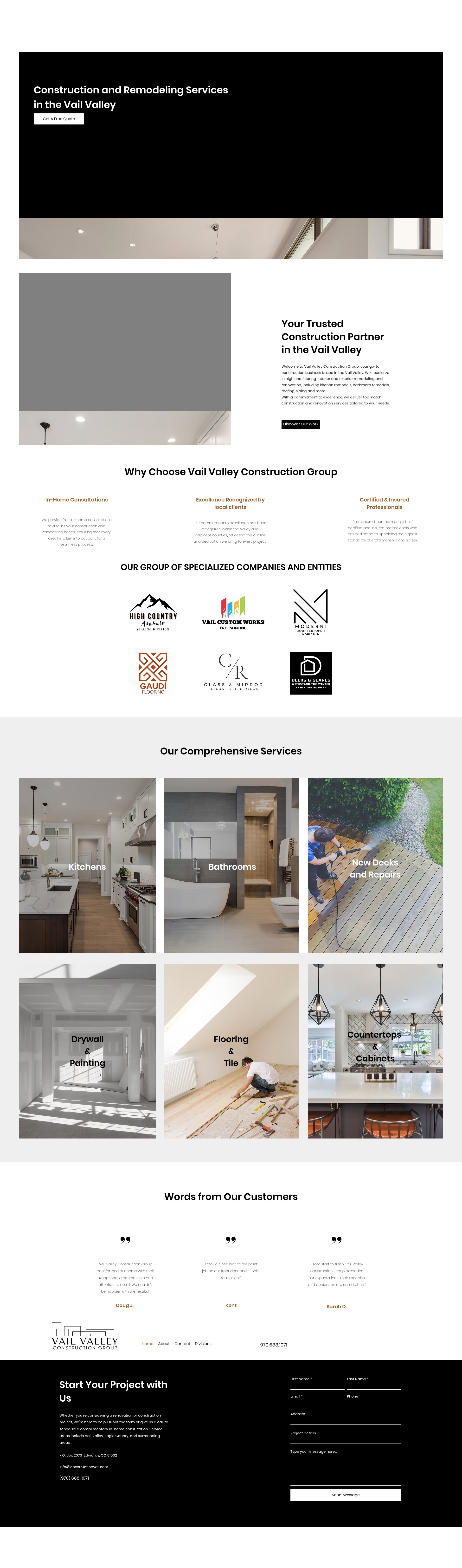 Screenshot of constructionvail.com