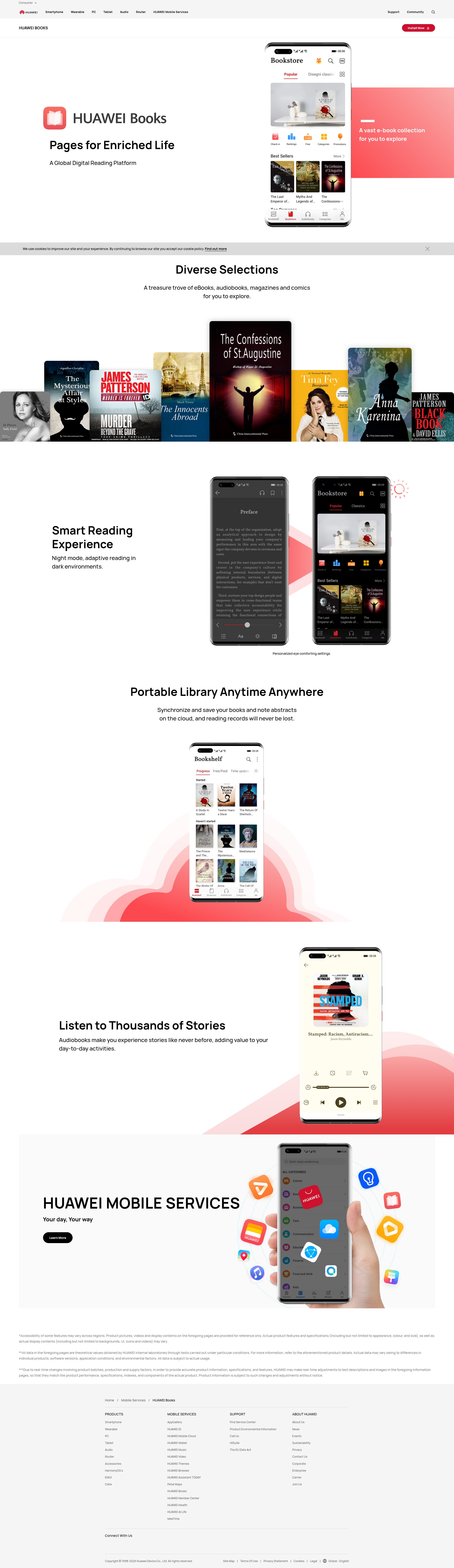 Screenshot of consumer.huawei.com