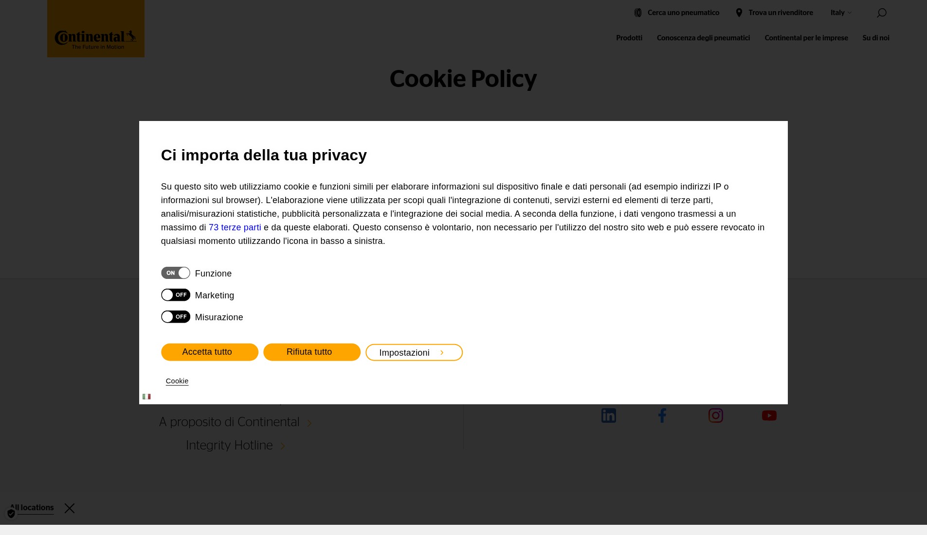 Screenshot of continental-pneumatici.it