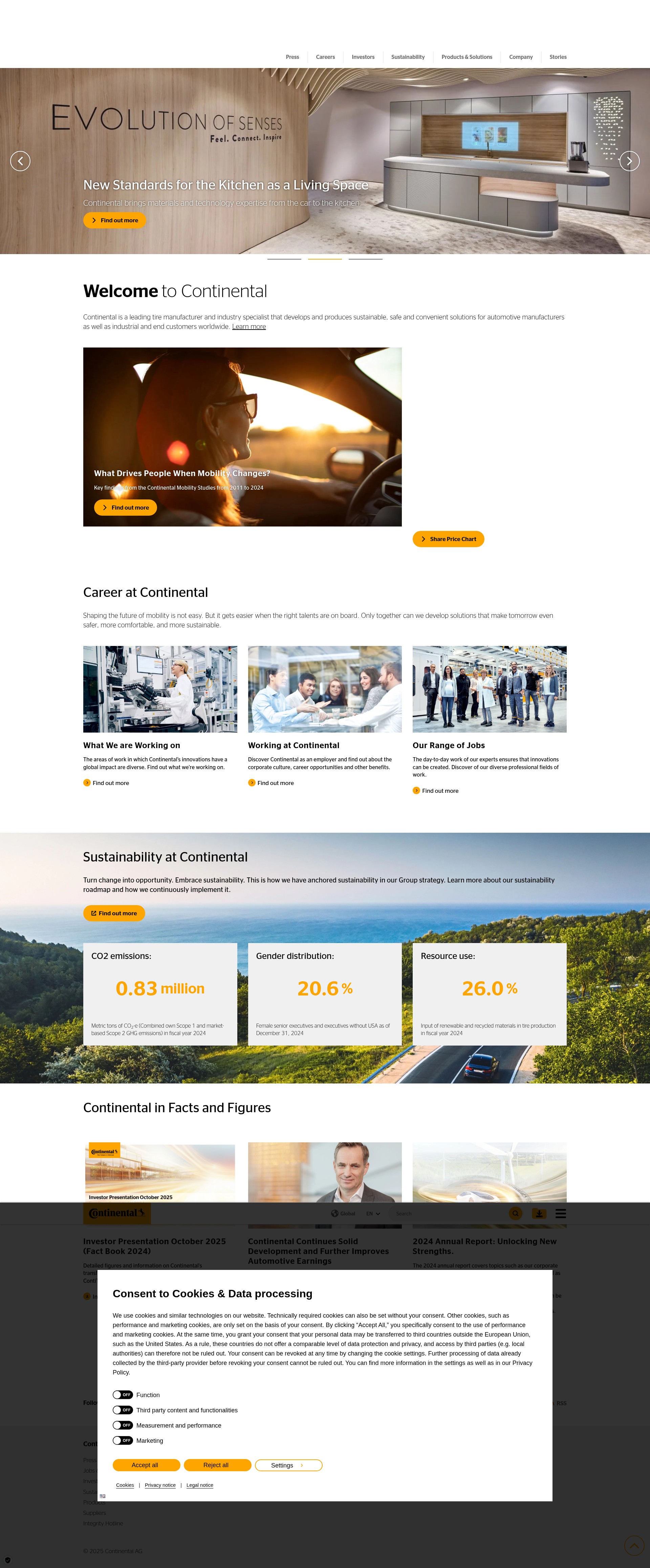 Screenshot of continental.com