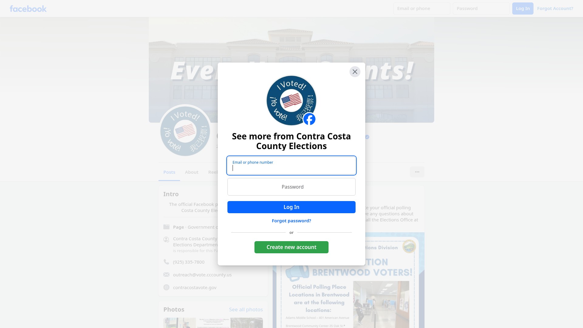 Screenshot of contracostavote.gov