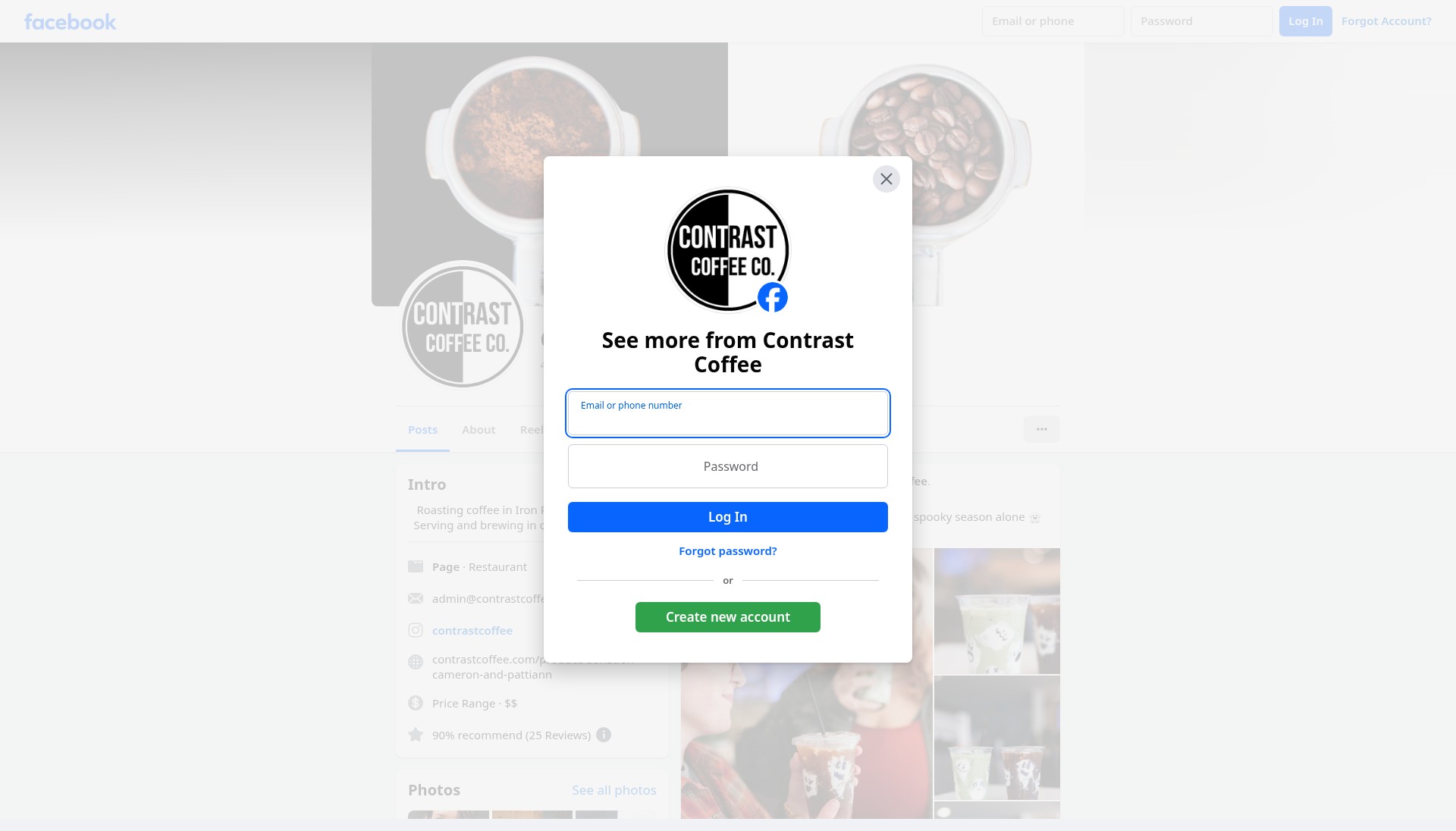 Screenshot of contrastcoffee.com