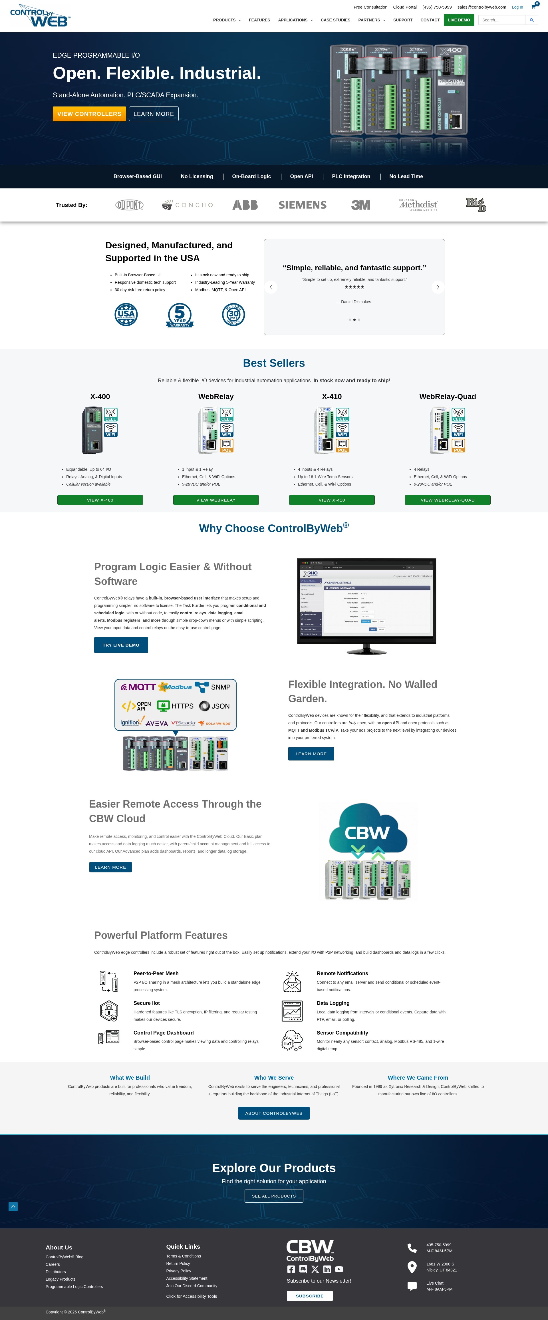 Screenshot of controlbyweb.com