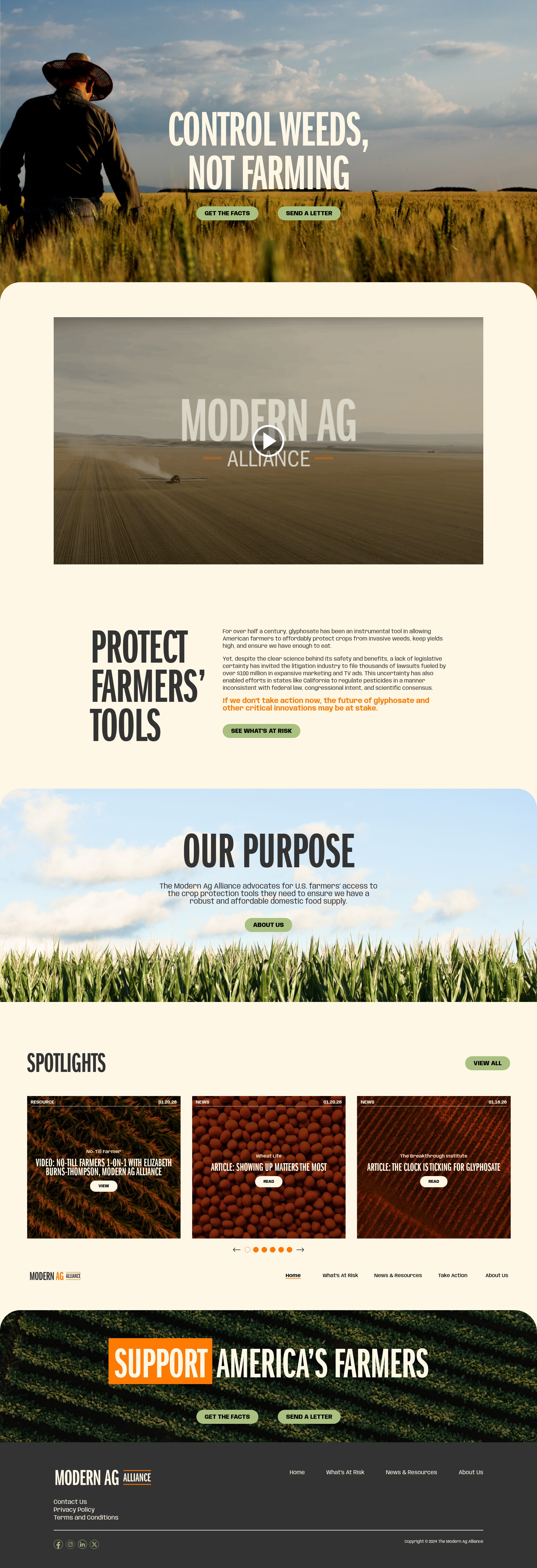 Screenshot of controlweedsnotfarming.com