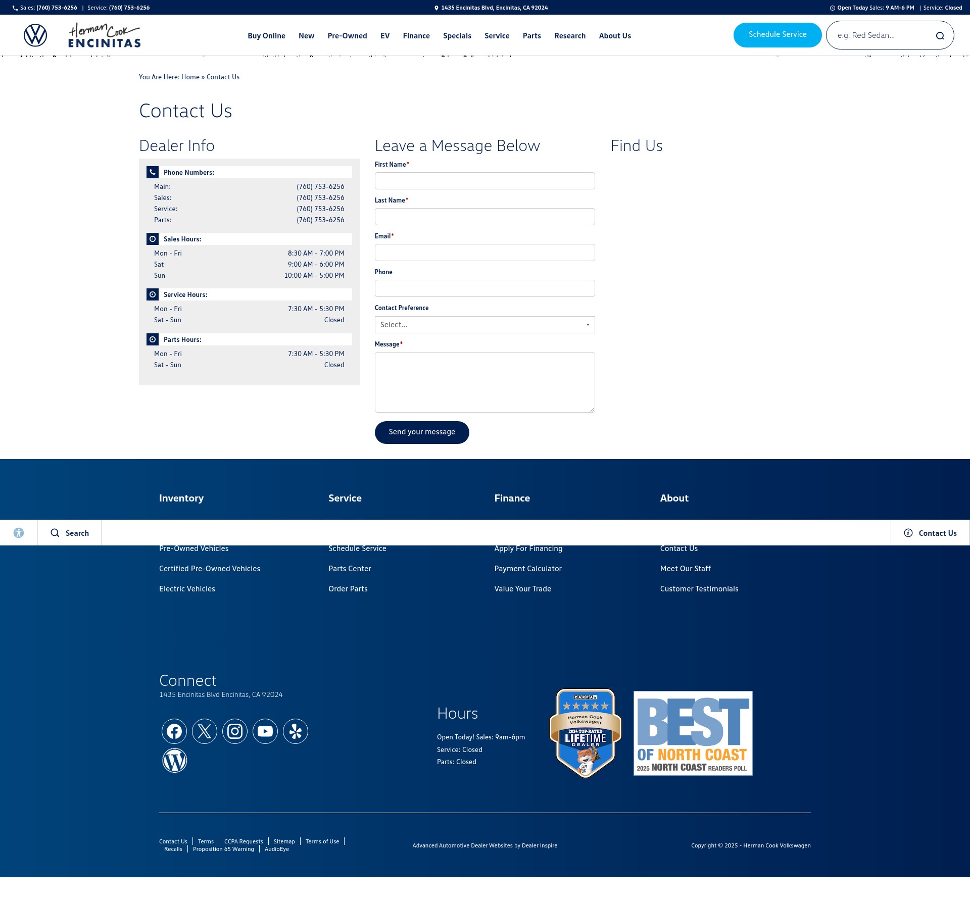 Screenshot of cookvw.com