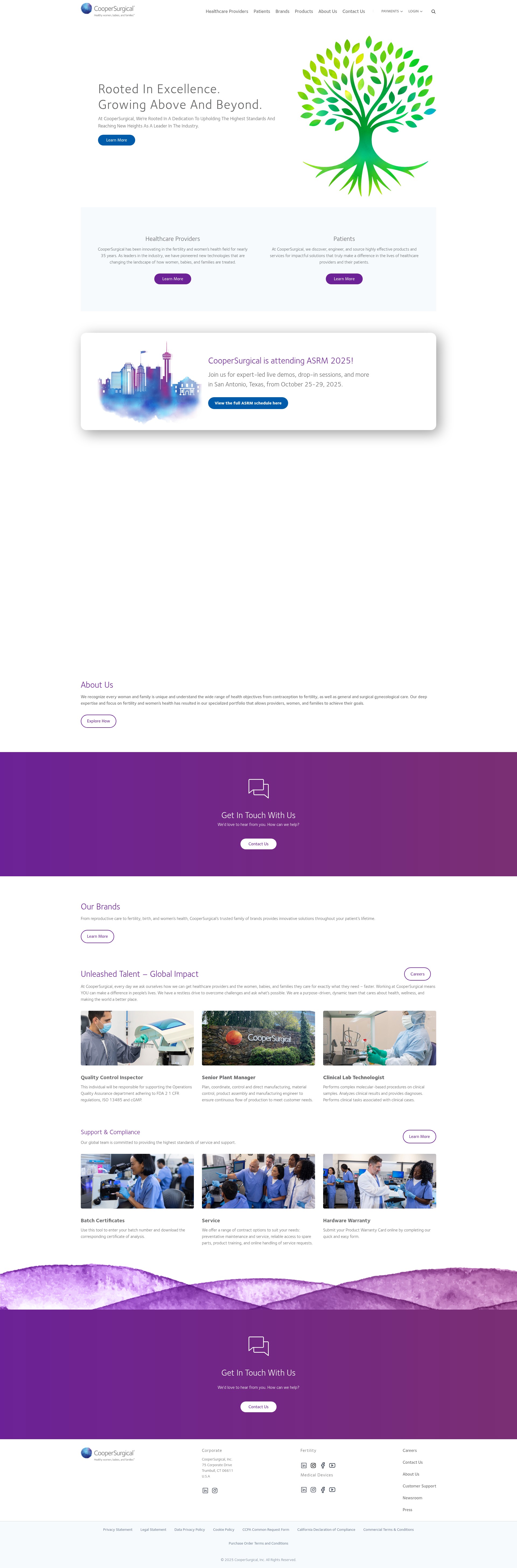 Screenshot of coopersurgical.com