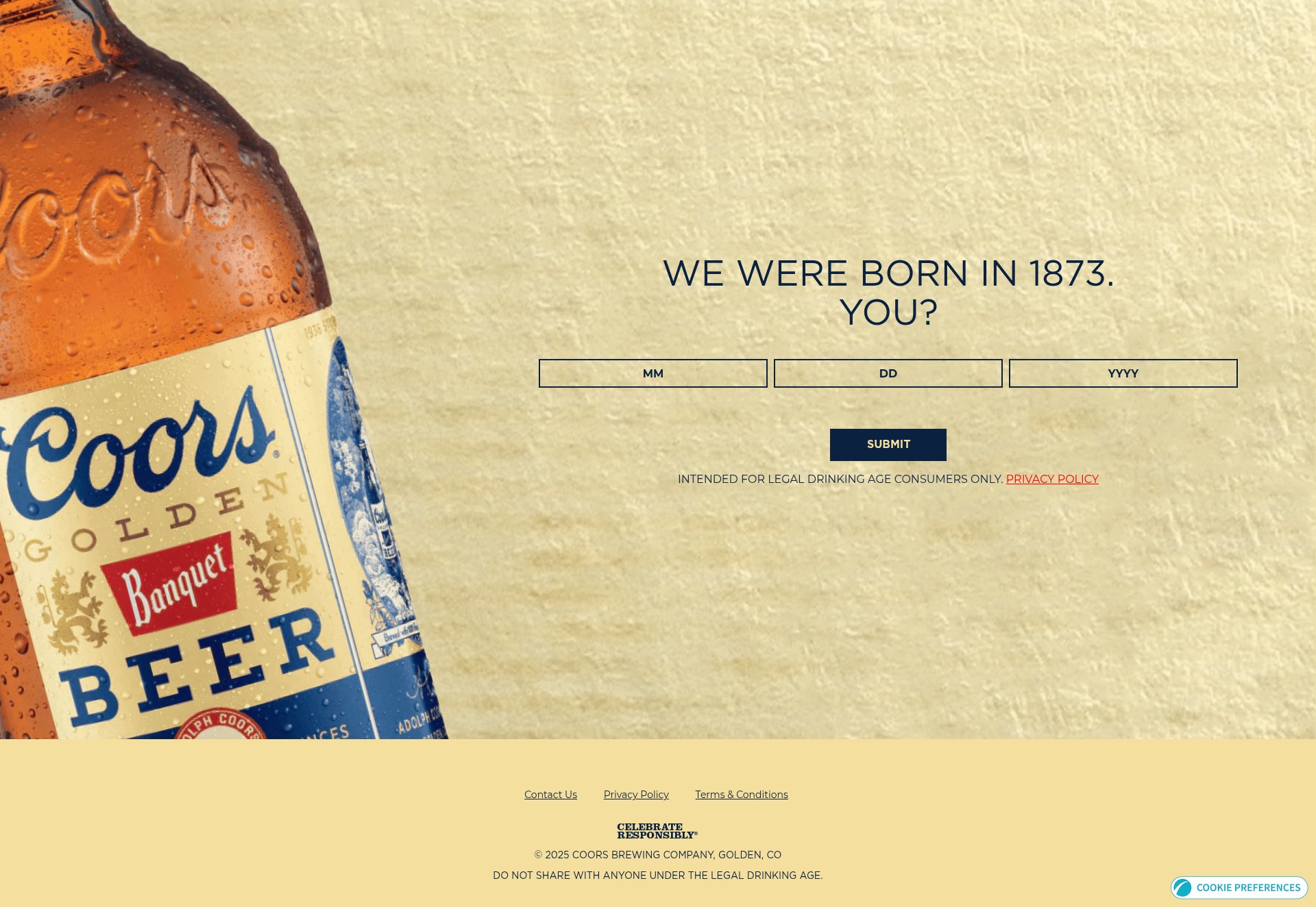 Screenshot of coors.com