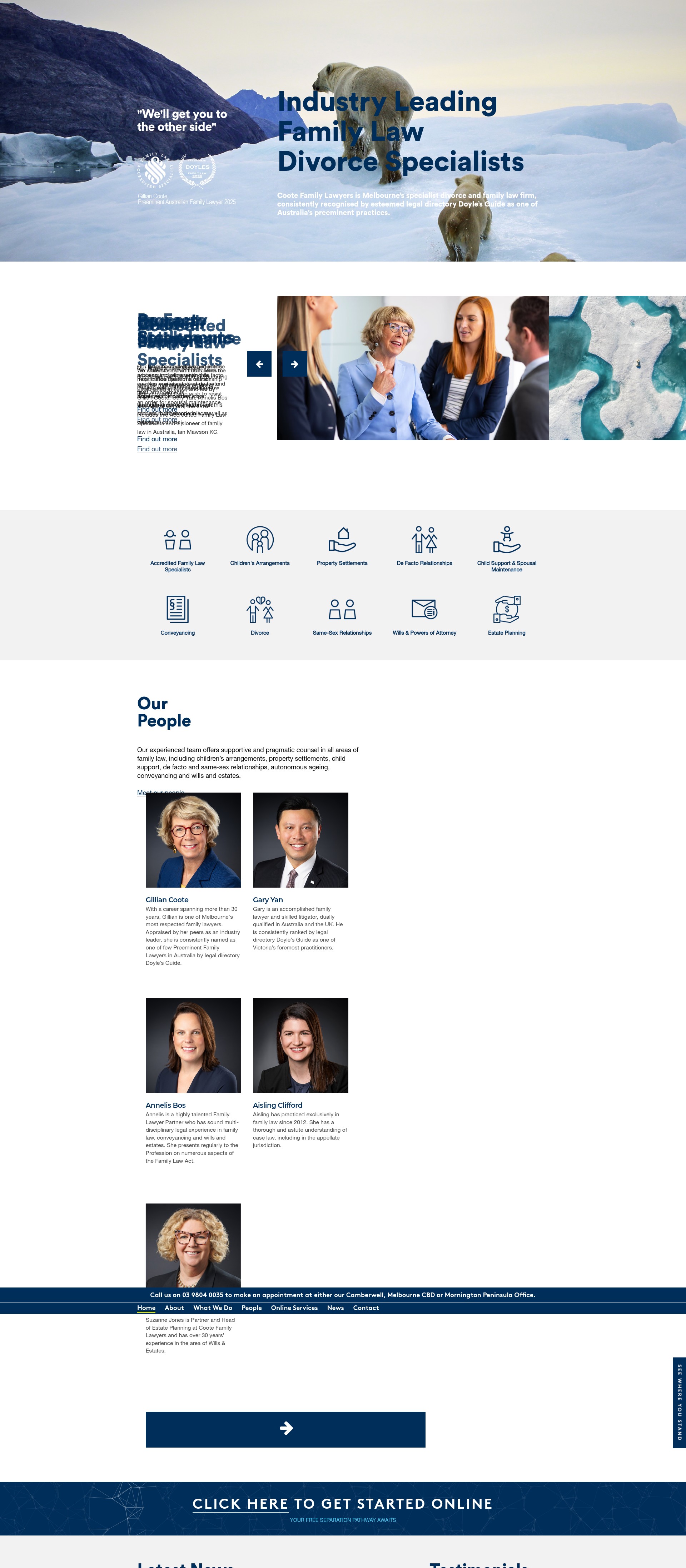 Screenshot of cootefamilylawyers.com.au