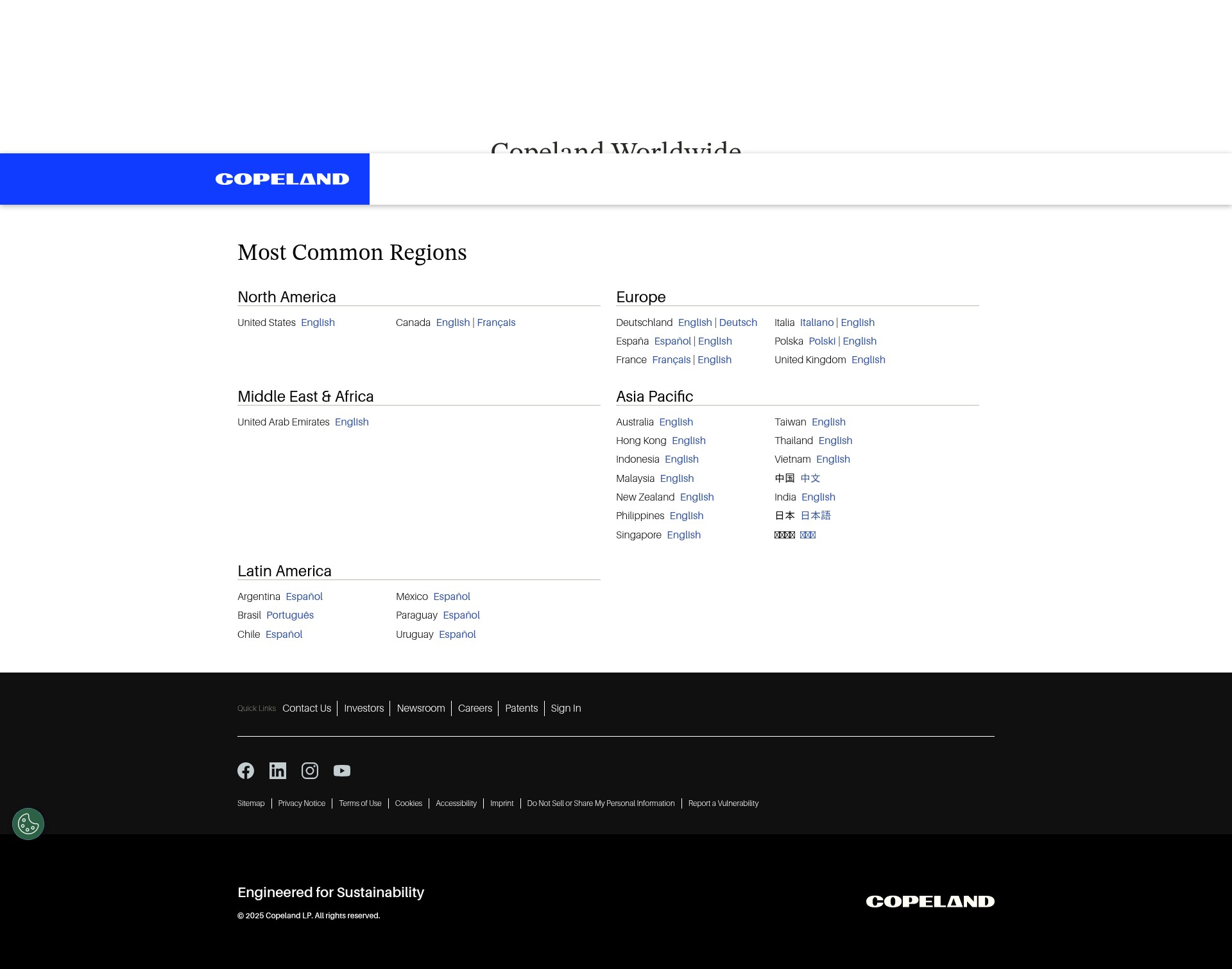 Screenshot of copeland.com