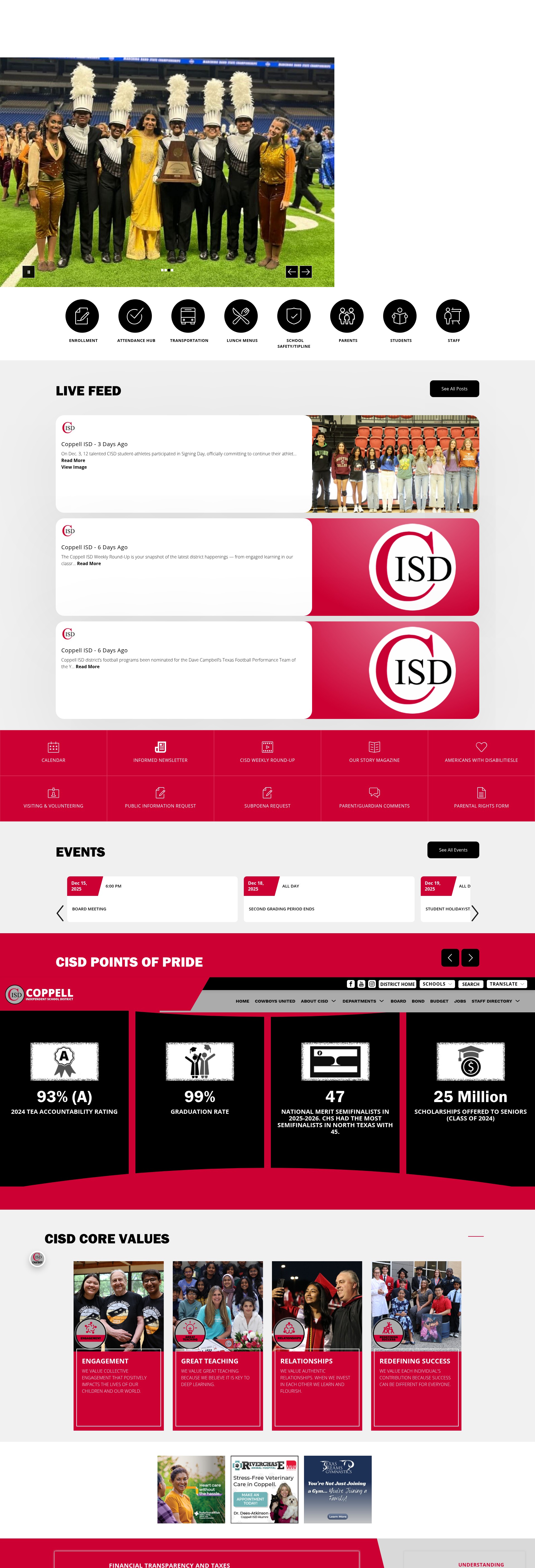 Screenshot of coppellisd.com