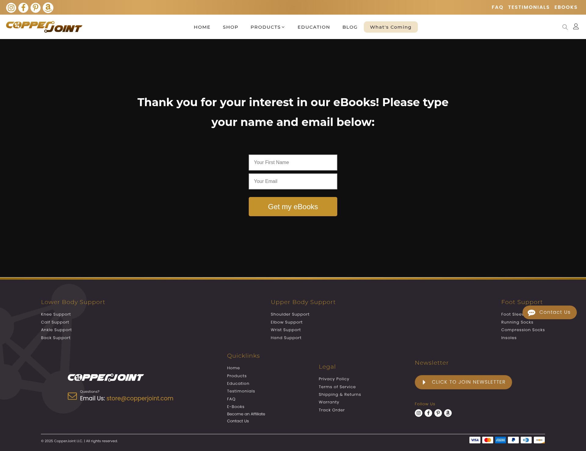 Screenshot of copperjoint.com